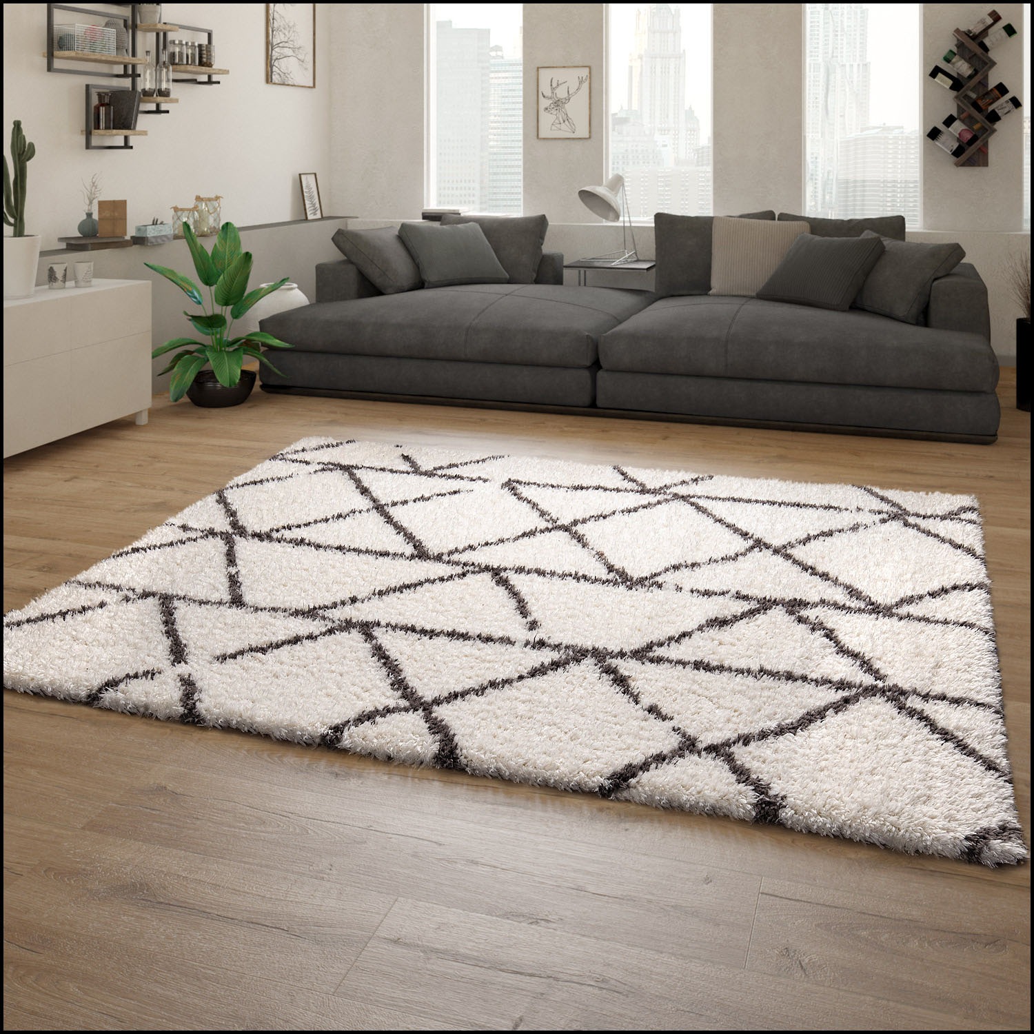 Paco Home Hochflor-Teppich »Maghreb 78«, rechteckig, 44 mm Höhe, modernes Design, weich und flauschig