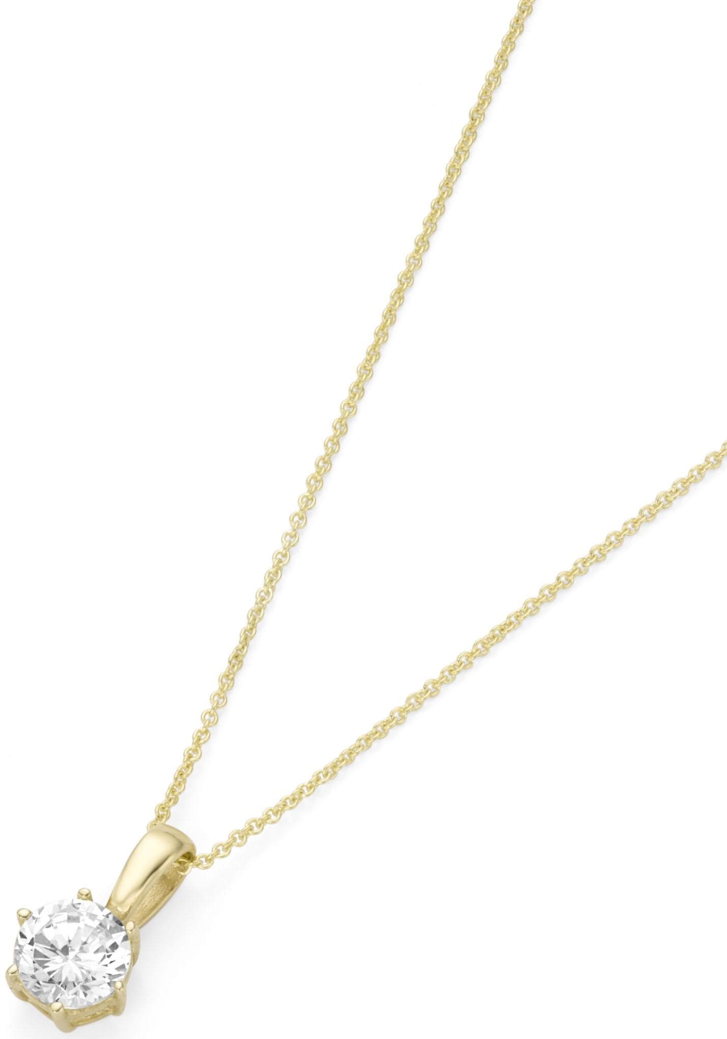 Firetti Kette mit Anhänger »Schmuck Geschenk Gold 375 Halsschmuck Halskette Goldkette Ankerkette«, mit Zirkonia (synth.)