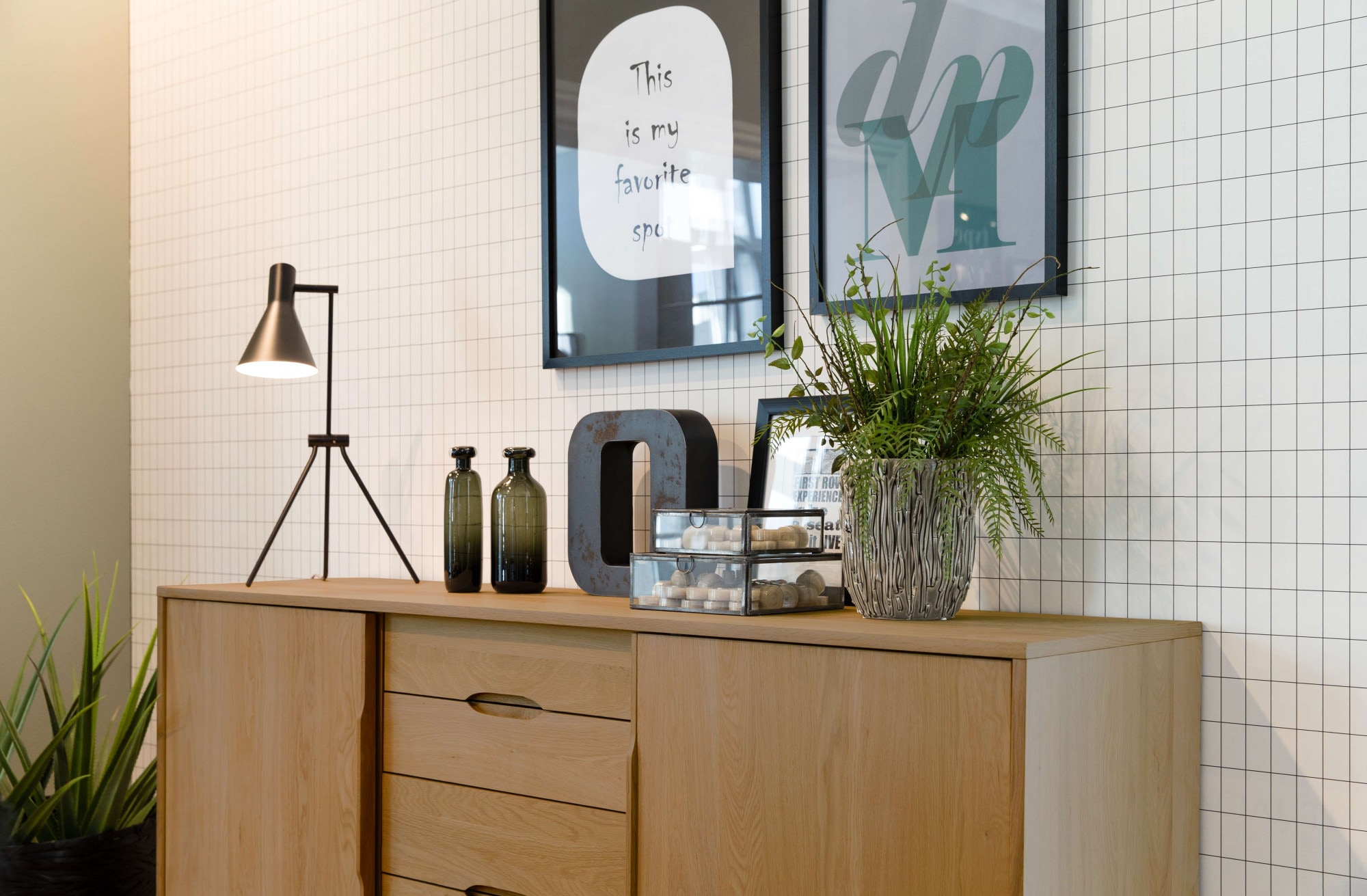 ACTONA GROUP Sideboard »Marte« Anrichte, Eiche/Furnier, 2 Schiebetüren, 4 Schubladen, Breite 180 cm