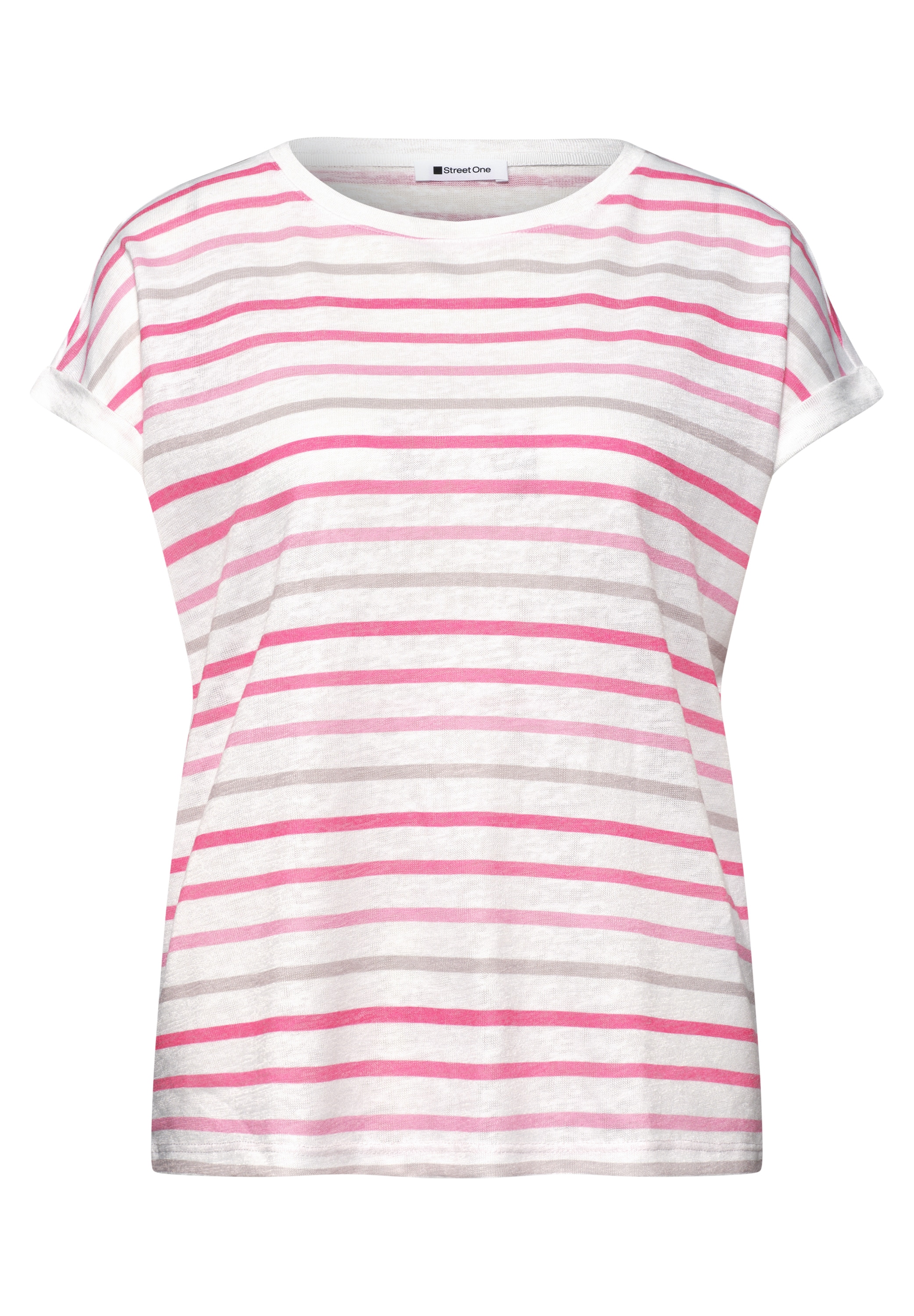 STREET ONE Shirttop Dropped Shoulder Sommershirt mit Streifen