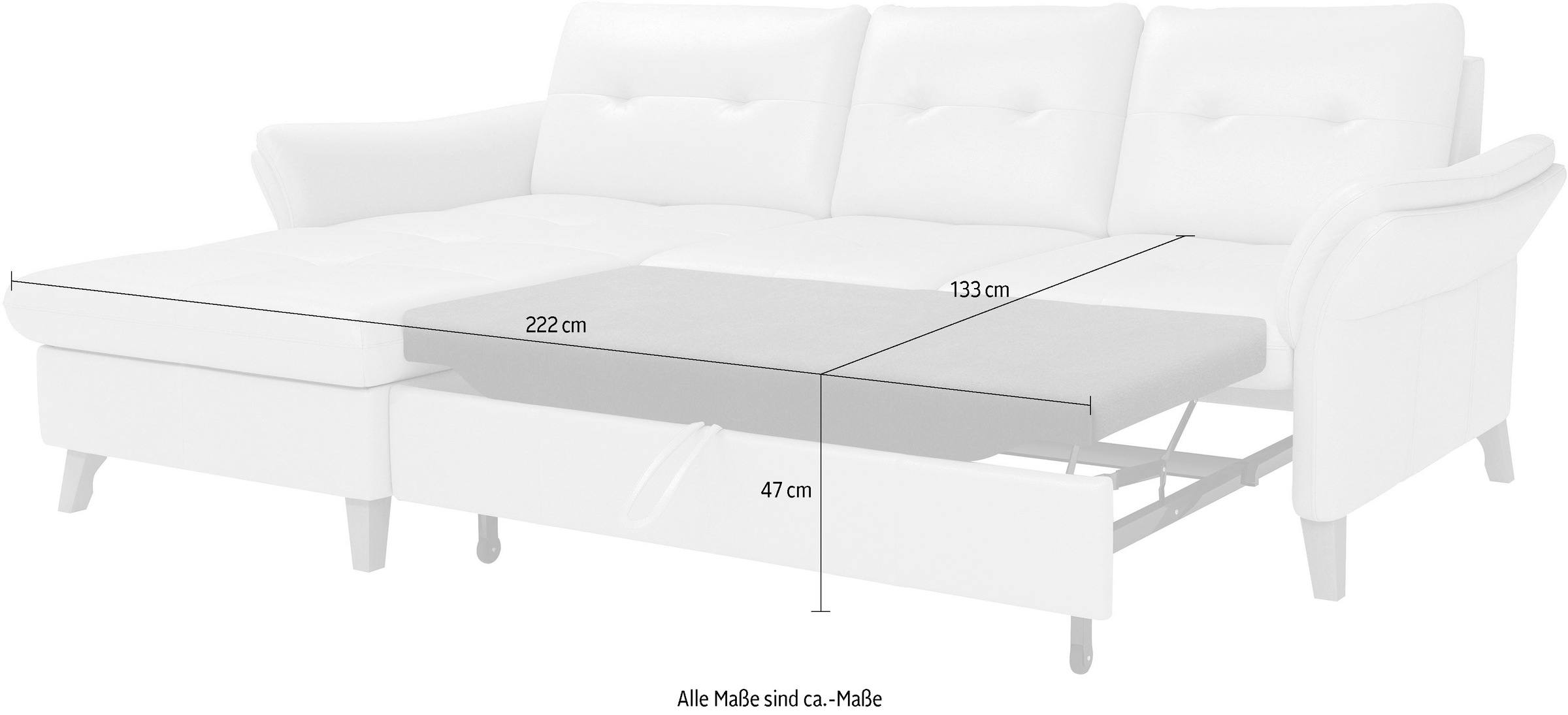 sit&more Ecksofa »Göteborg«, Sitztiefenverstellung und Federkern, wahlweise mit Bettfunktion