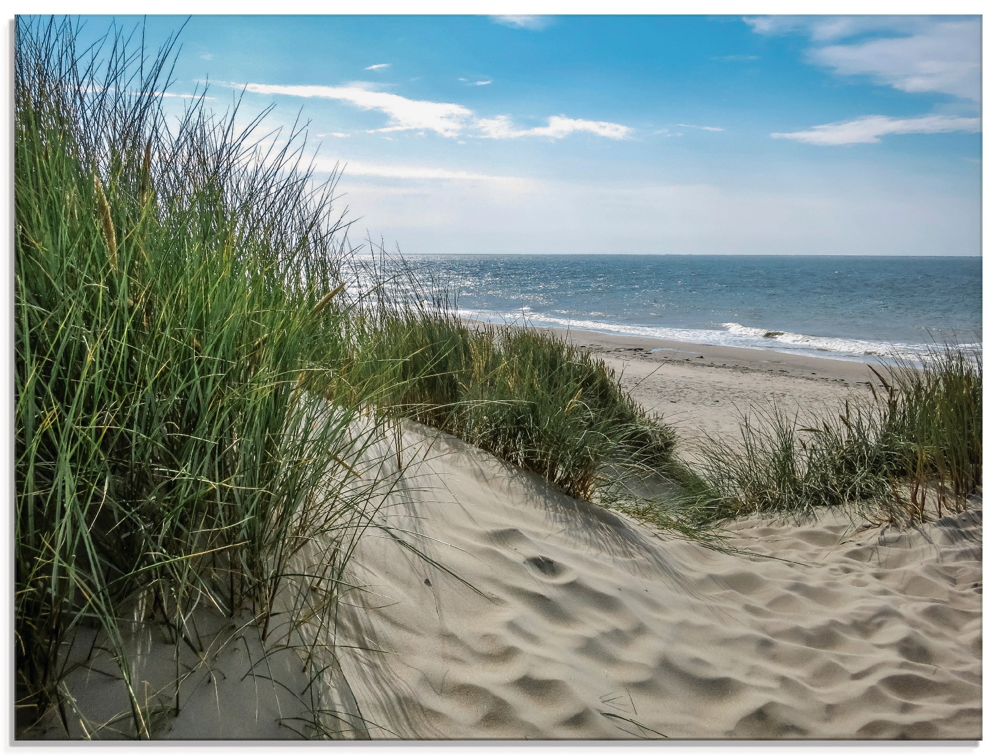 »Dünenlandschaft Raten auf Glasbild im Sommer St.), in Strand, Artland an (1 kaufen Größen Nordsee«, verschiedenen der