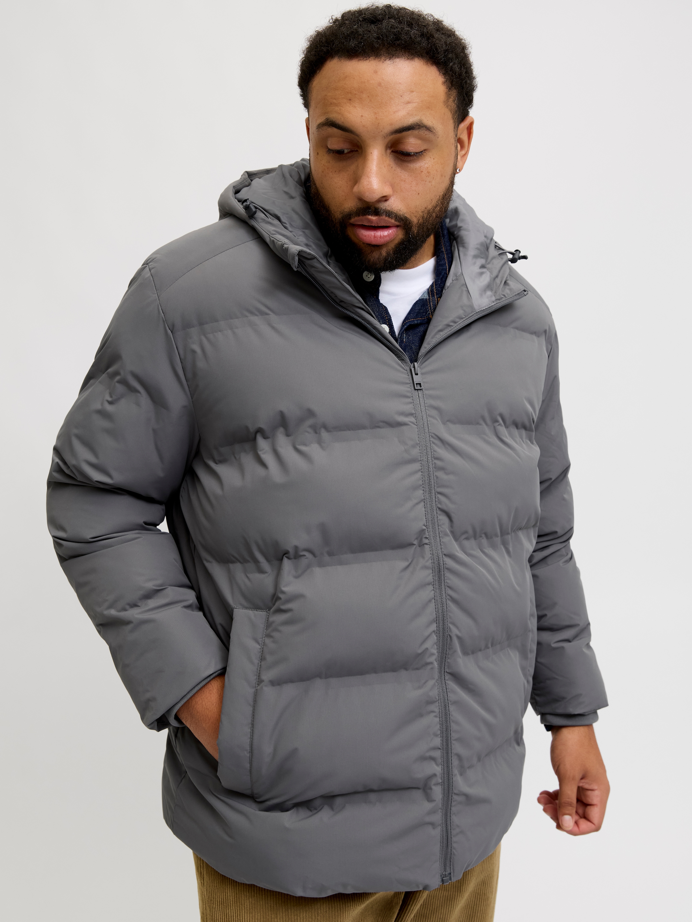 Jack & Jones PlusSize Steppjacke »JJESOHO PUFFER HOOD SN PLS« mit Kapuze