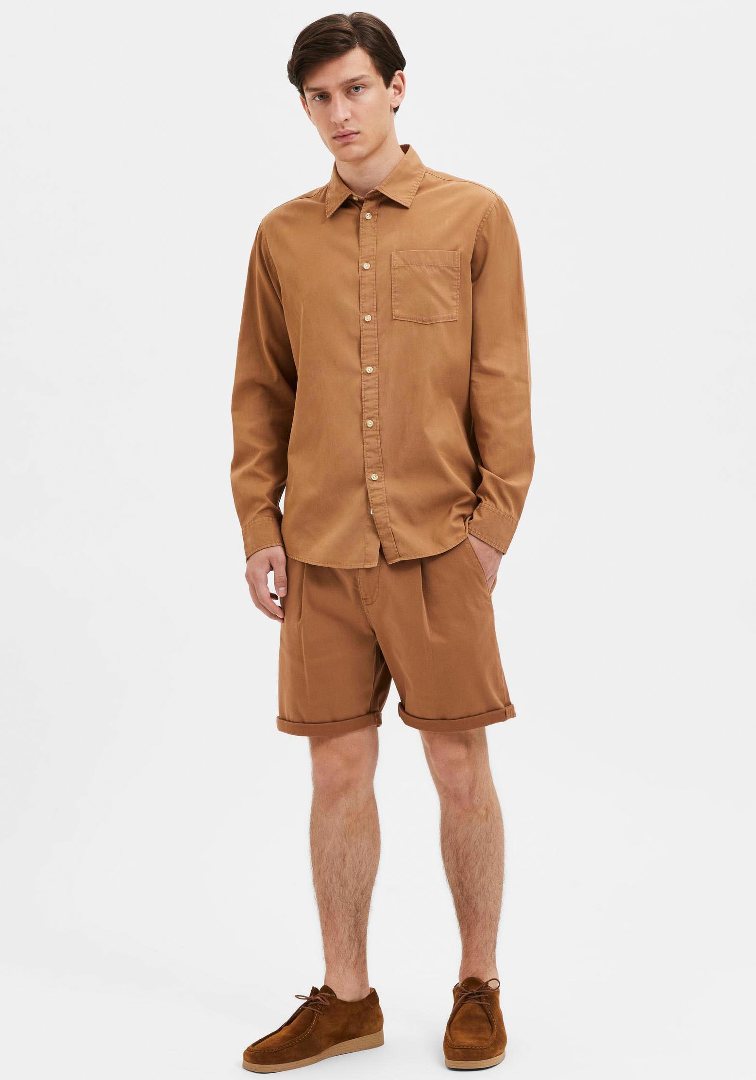 SELECTED HOMME Langarmhemd »SLHREGPASTEL-LINEN SHIRT LS W«