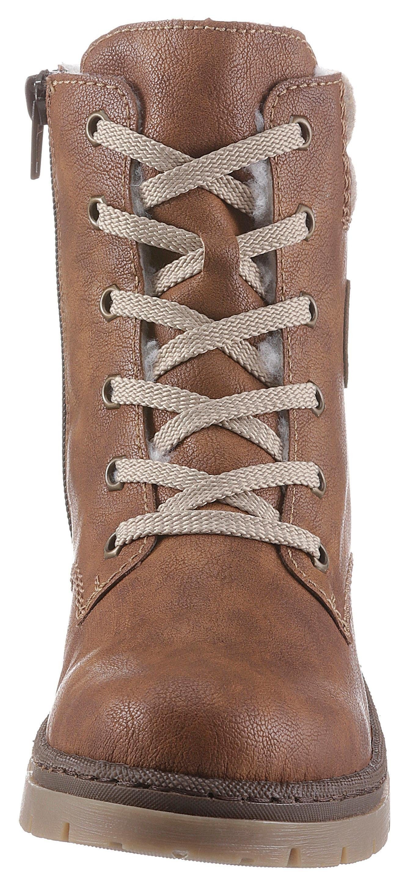 Rieker Winterboots, Winterstiefelette, Blockabsatz, in trendiger Used-Optik