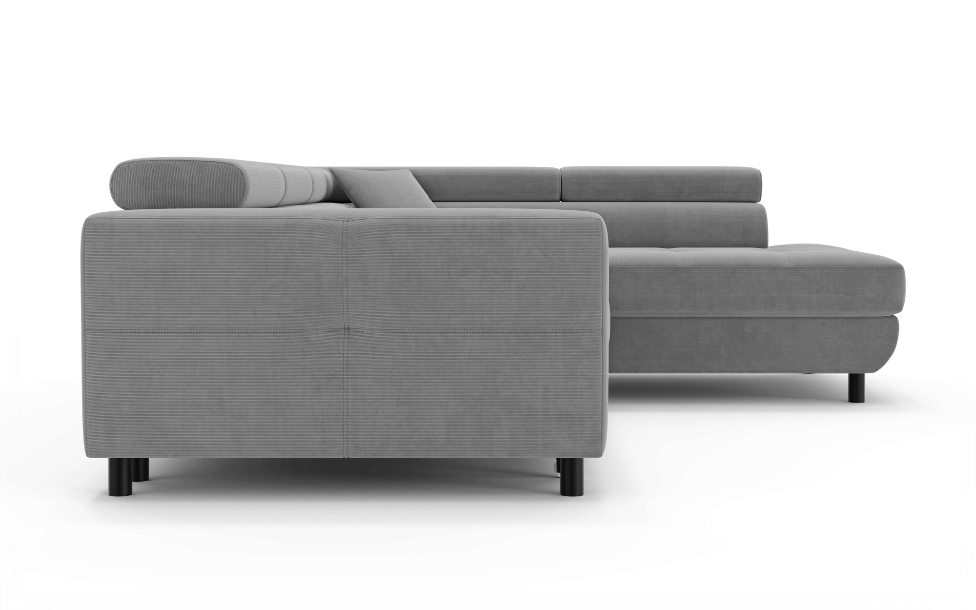 OTTO home Ecksofa »AADEN Schlafsofa mit verstellbaren Kopfstützen, B/T/H: 254/199/90 cm« mit Bettfunktion und Bettkasten, Ottomane rechts/links bestellbar