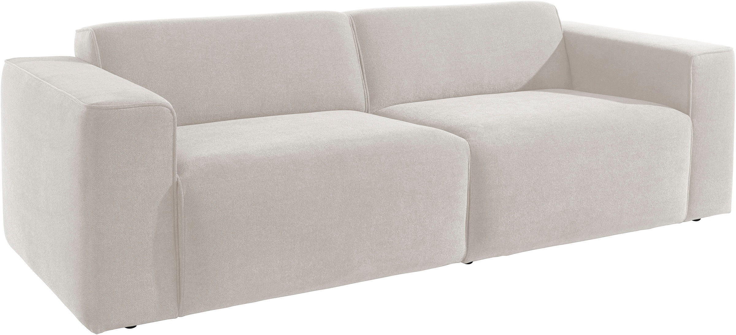 andas 3-Sitzer »Noord mit Kedernaht, Breite 232 cm«, Cord, Struktur, Webstoff, mit Wellenunterfederung, Massivholzrahmen