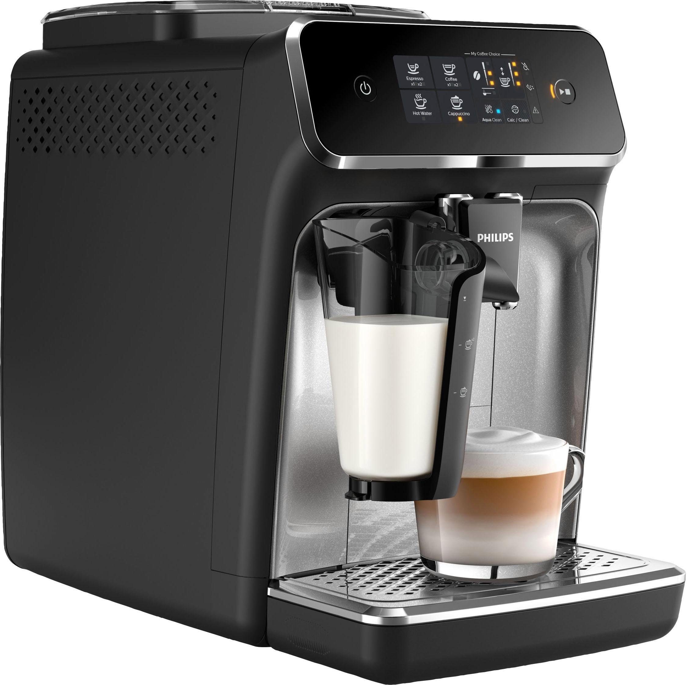 Philips Kaffeevollautomat »2200 und Stärke, Jahren XXL anpassbarer mit matt-schwarz Serie Garantie 3 LatteGo«, für 3 EP2236/40 Kaffeespezialitäten