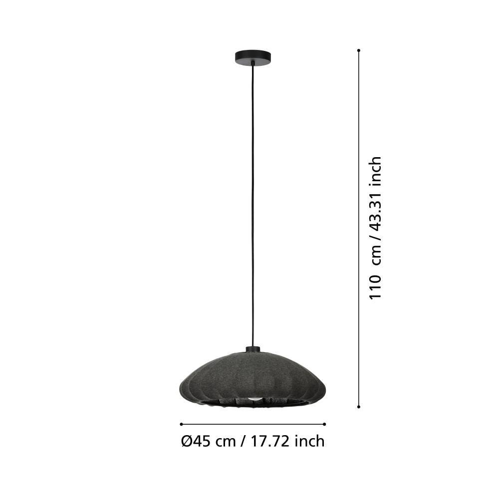 EGLO Hängeleuchte »BARLASTON« E27 1 Stk. Pendelleuchte, Esszimmerlampe, Grau, Schwarz, Hängeleuchte, Ø 45cm