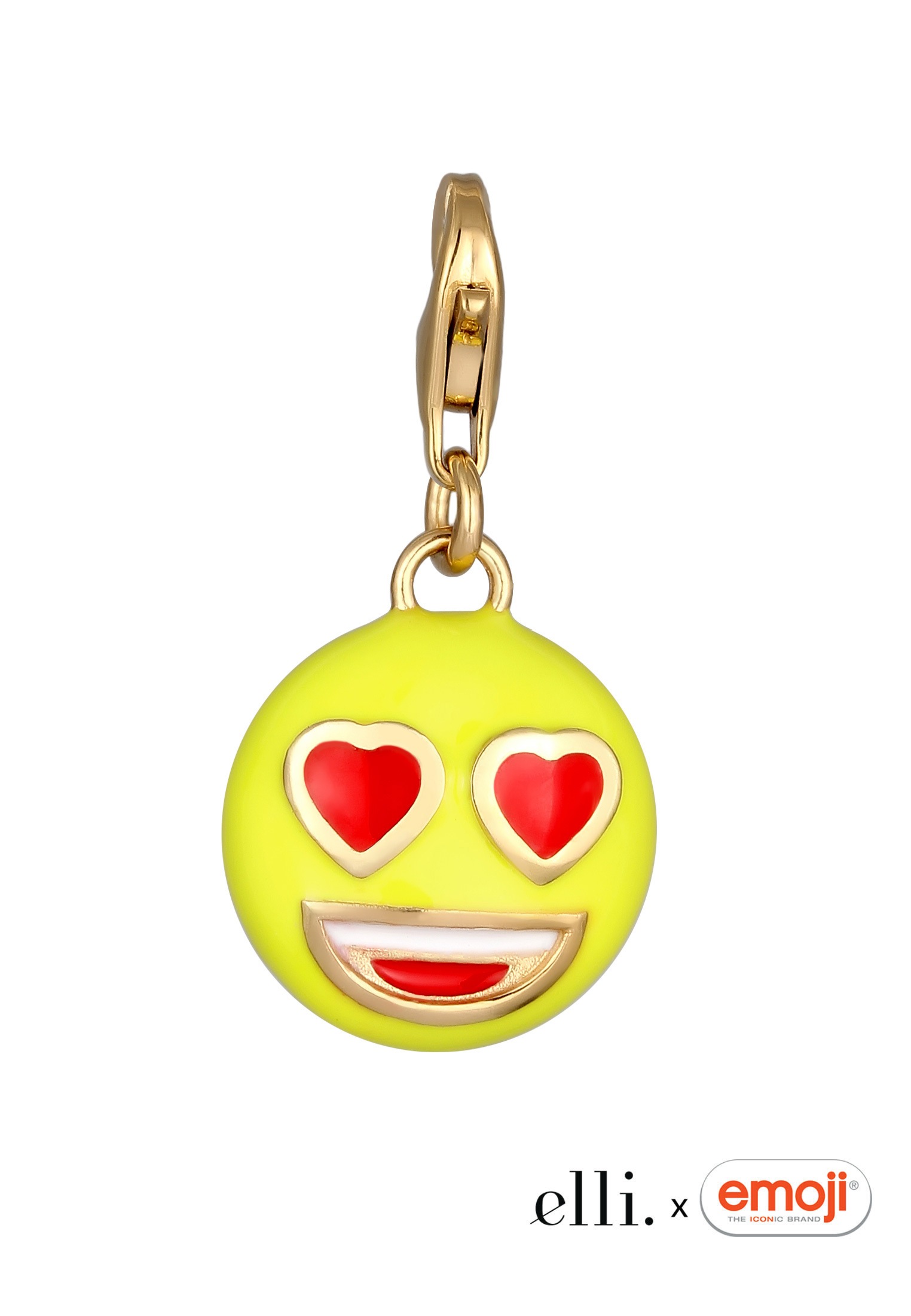 Elli Charm-Einhänger »Charm Anhänger Smiling Face Herz Emoji 925 Sterling Silber«