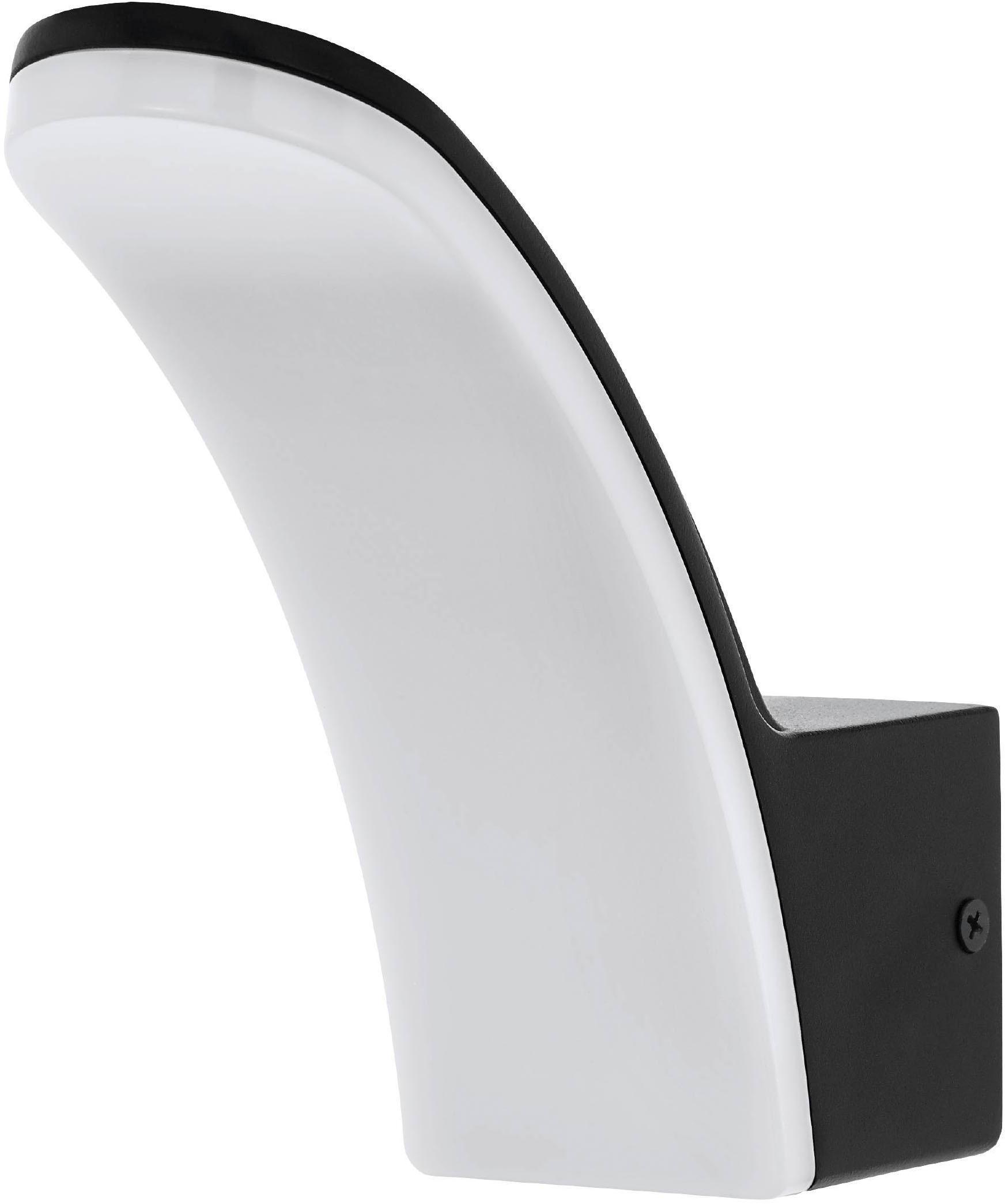 EGLO Wandleuchte »Fiumicino Außen-Wandlampe, Außenleuchte, Alu und Kunststoff, IP44« LED-Modul 1 Stk. Warmweiß Wand-/Deckenleuchte - L7 x H18 x AL19 cm - schwarz - 11,5W inkl.