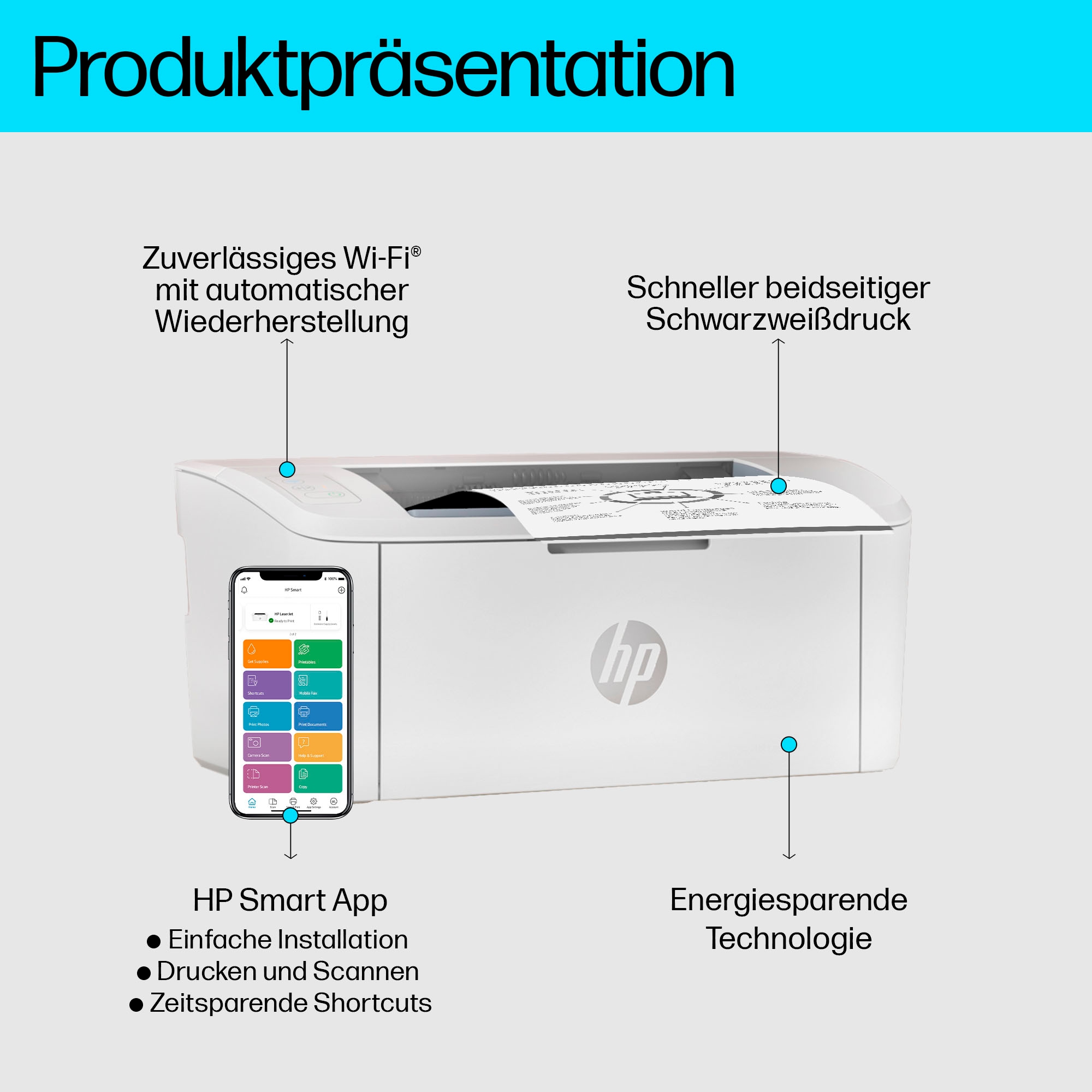 HP Schwarz-Weiß Laserdrucker »LaserJet M110w«