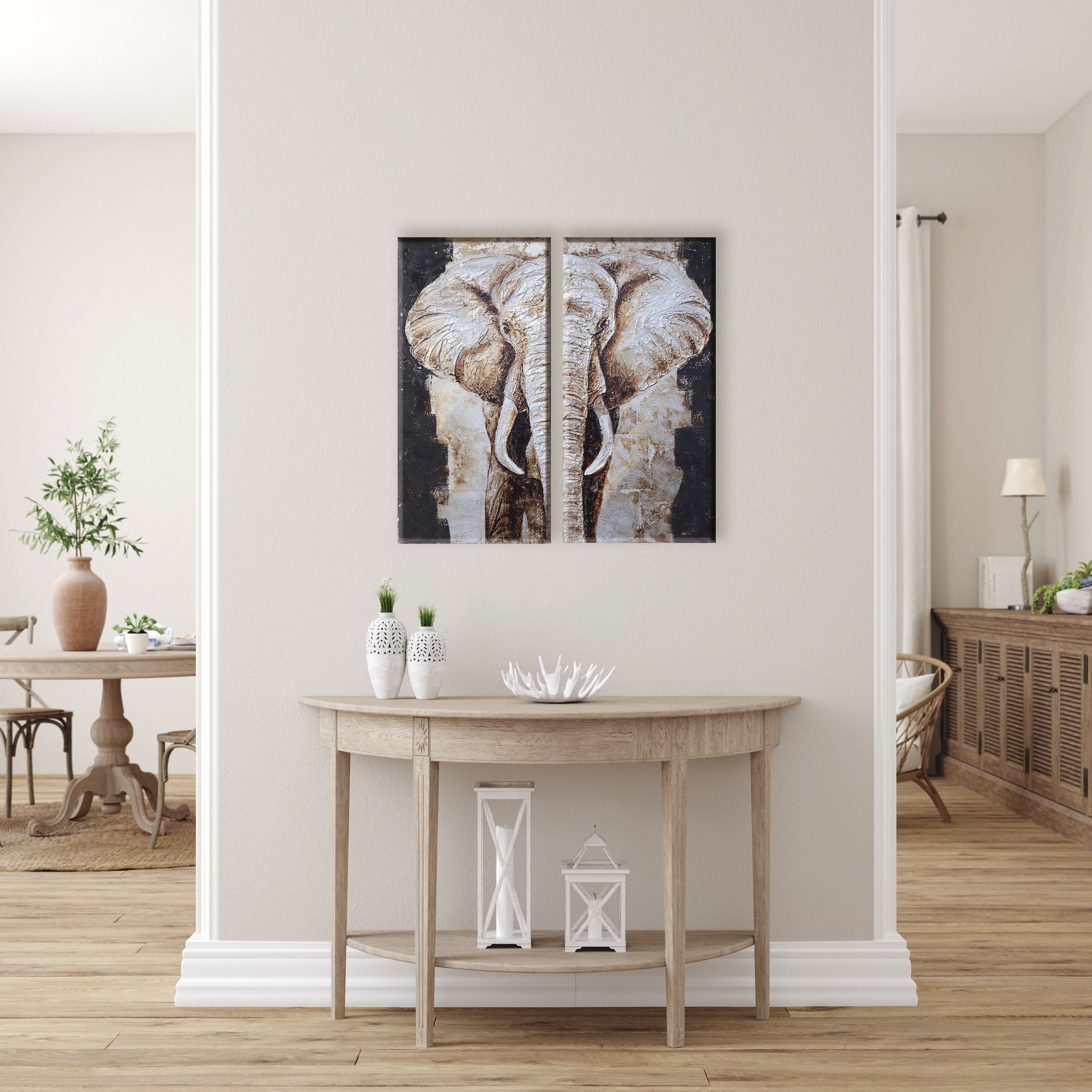 Bönninghoff Ölbild »Ölgemälde, Elefant«, (1 St.), handgefertigt bequem  bestellen | Ölbilder