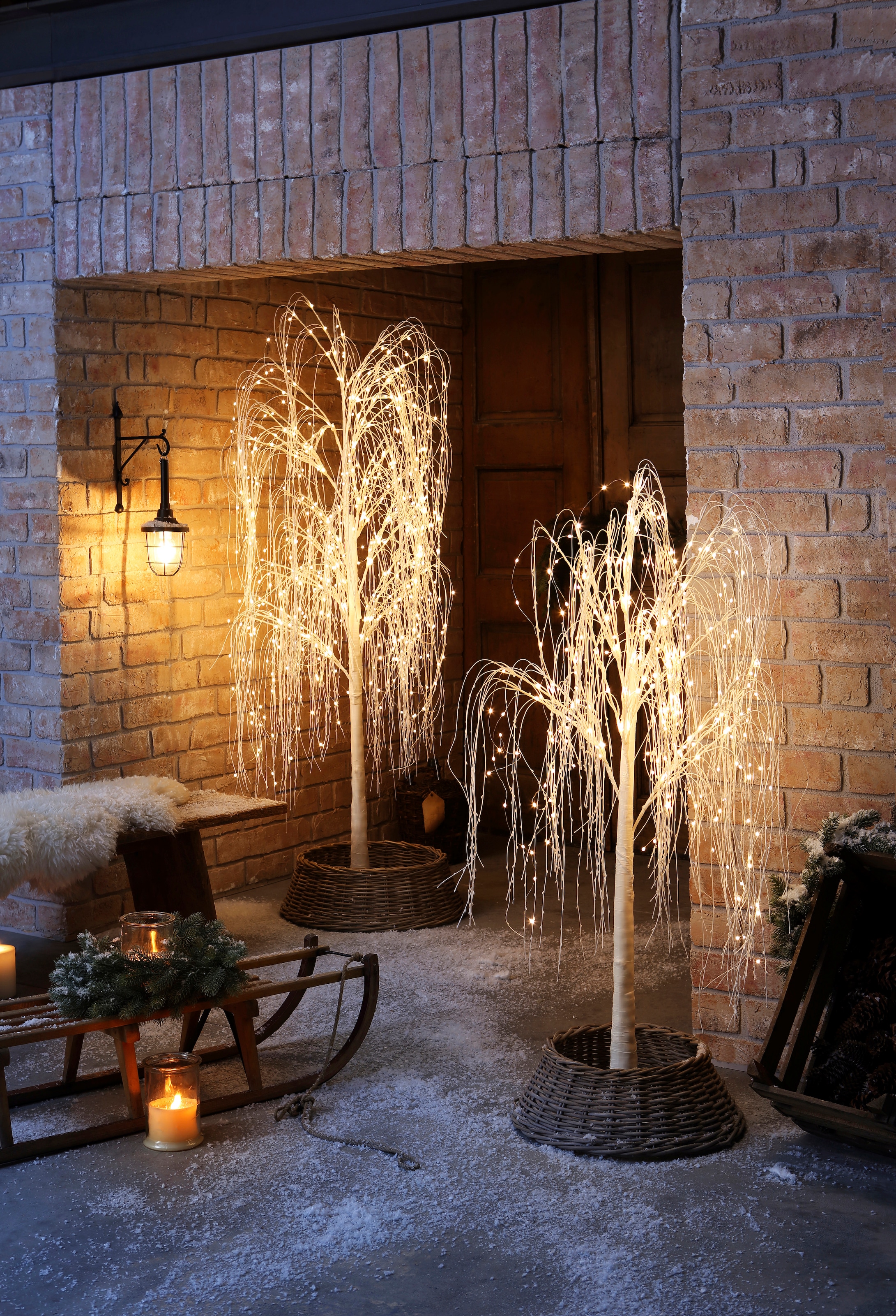 andas Dekobaum »Trauerweide mit LED Beleuchtung, Weihnachtsdeko aussen«, für den Innen- und Außenbereich