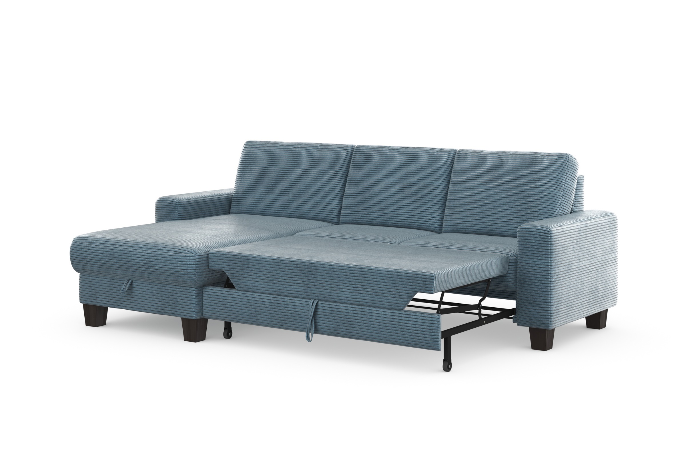 Home affaire Ecksofa »Summer L-Form«, mit Recamiere, mit oder ohne Bettfunktion und Bettkasten, Cord-Bezug