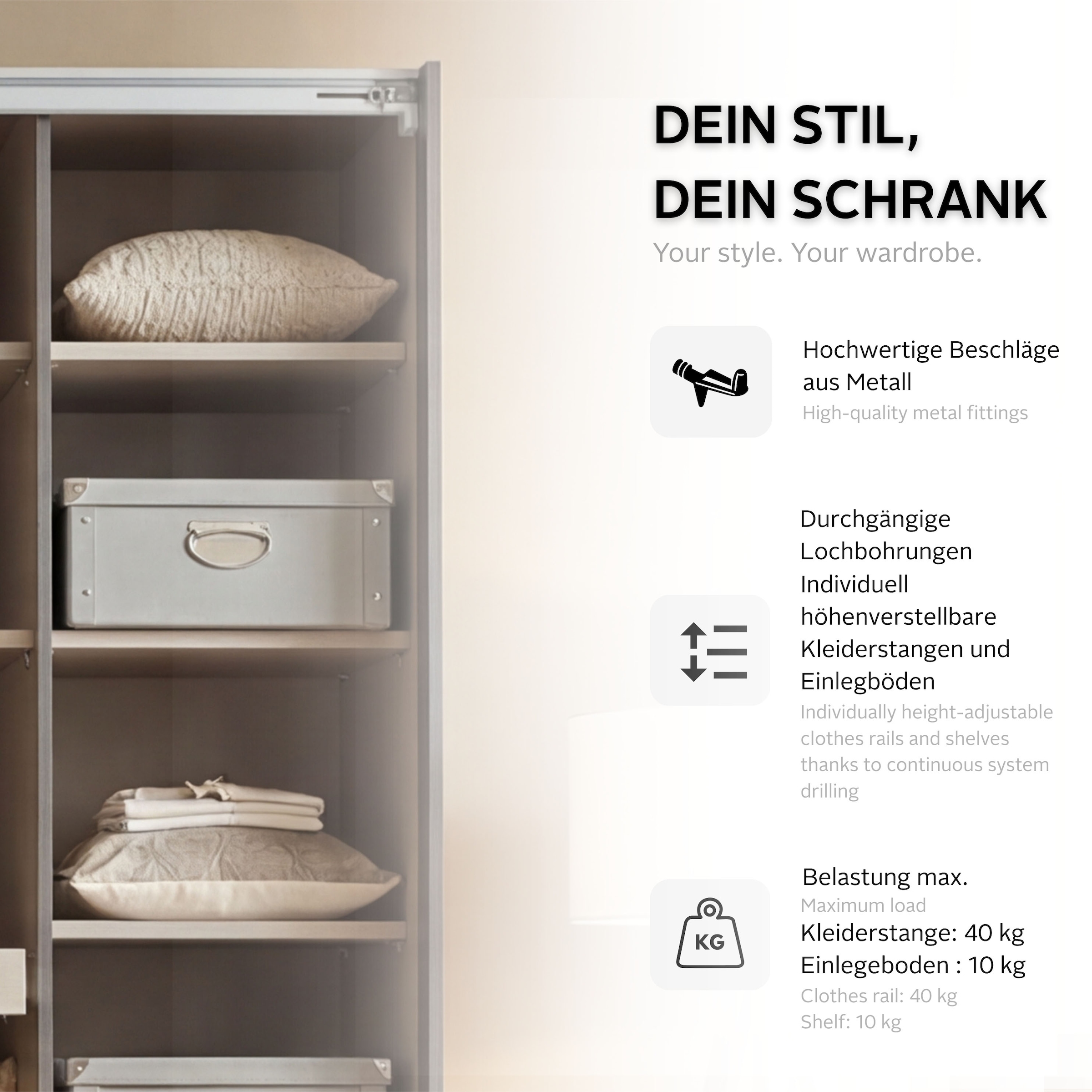 rauch Schwebetürenschrank »Kleiderschrank Schrank Garderobe KOLUNA mit Spiegel« 3 Ausstattungen BASIC/CLASSIC/PREMIUM (inkl. SOFT-CLOSE-FUNKTION),  Breiten 203/271/315/360 cm Höhen 210/229 cm MADE IN GERMANY