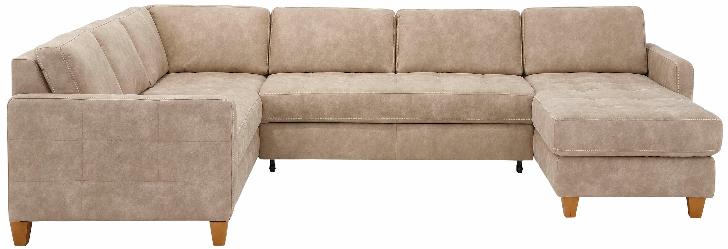 Home affaire Wohnlandschaft »Earl U-Form« wahlweise auch mit Bettfunktion oder Bettfunktion mit Bettkasten