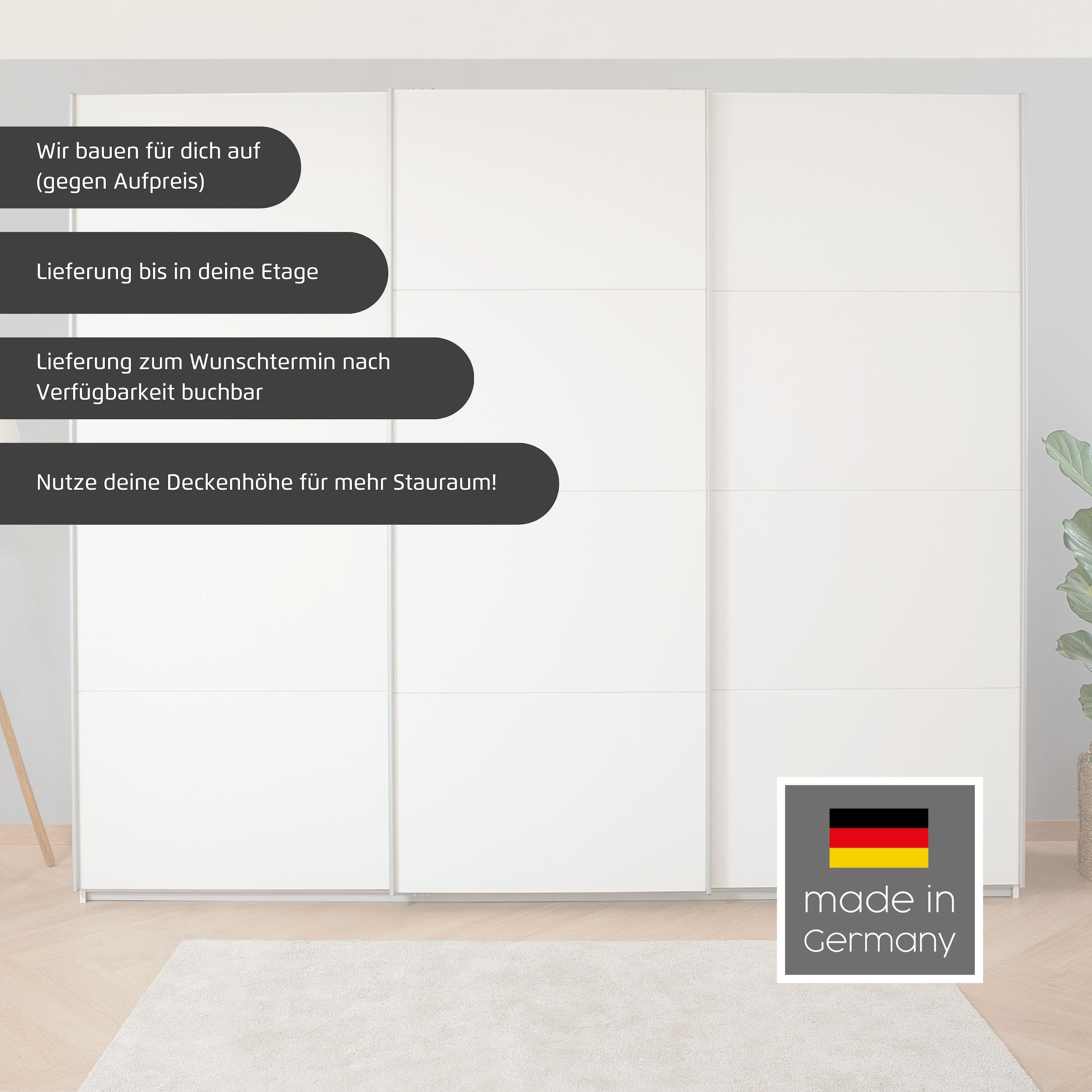 rauch Schwebetürenschrank »Kleiderschrank Schrank Garderobe BESTSELLER KOLUNA mit Spiegel« Breiten 203/271/315/360 cm Höhen 210/229 cm,  inkl. 2 Innenschubladen sowie extra Einlegeböden MADE IN GERMANY