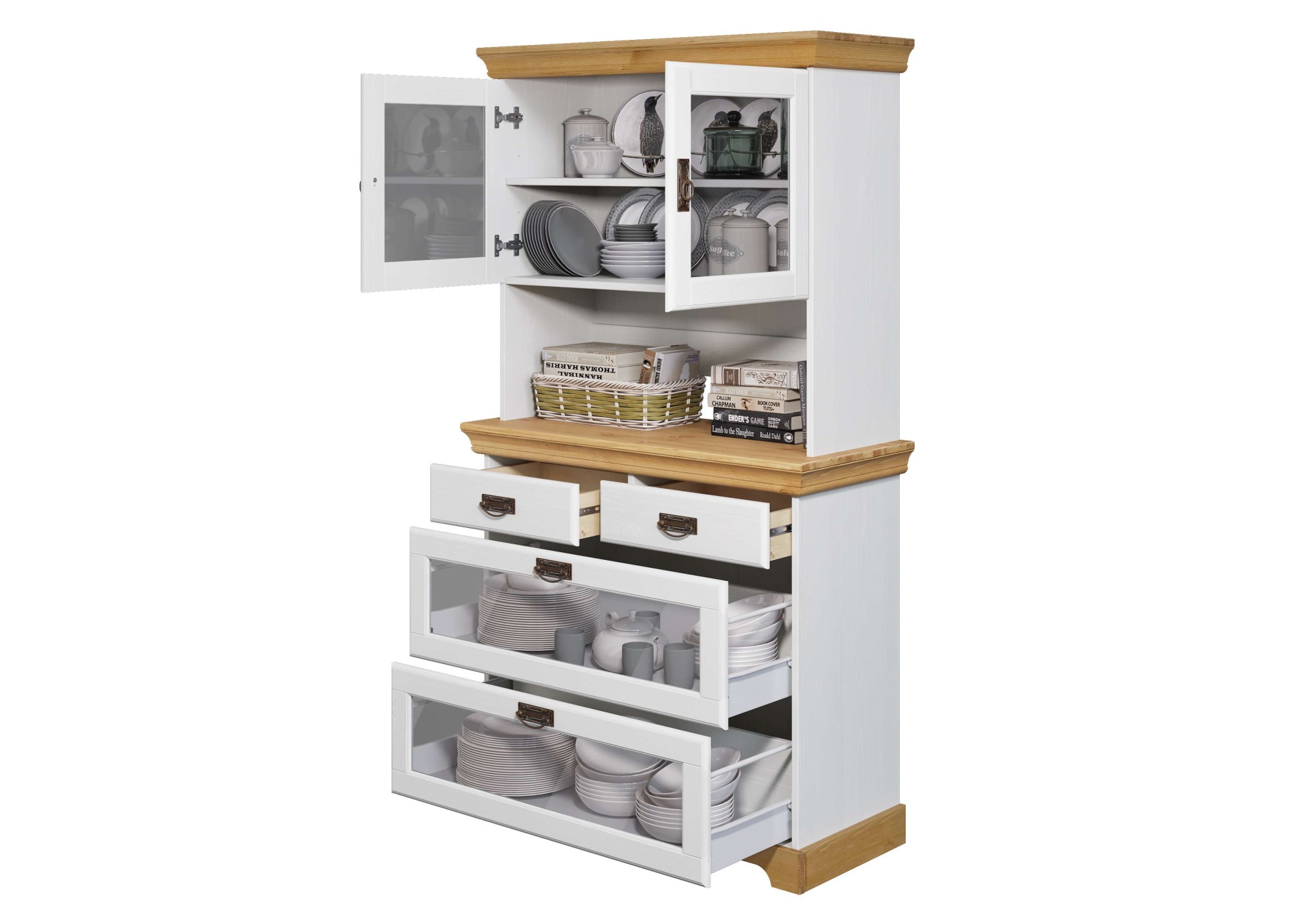 Home affaire Buffet »Rügen«, zertifiziertes Massivholz, Höhe 168 cm, im Landhausstil