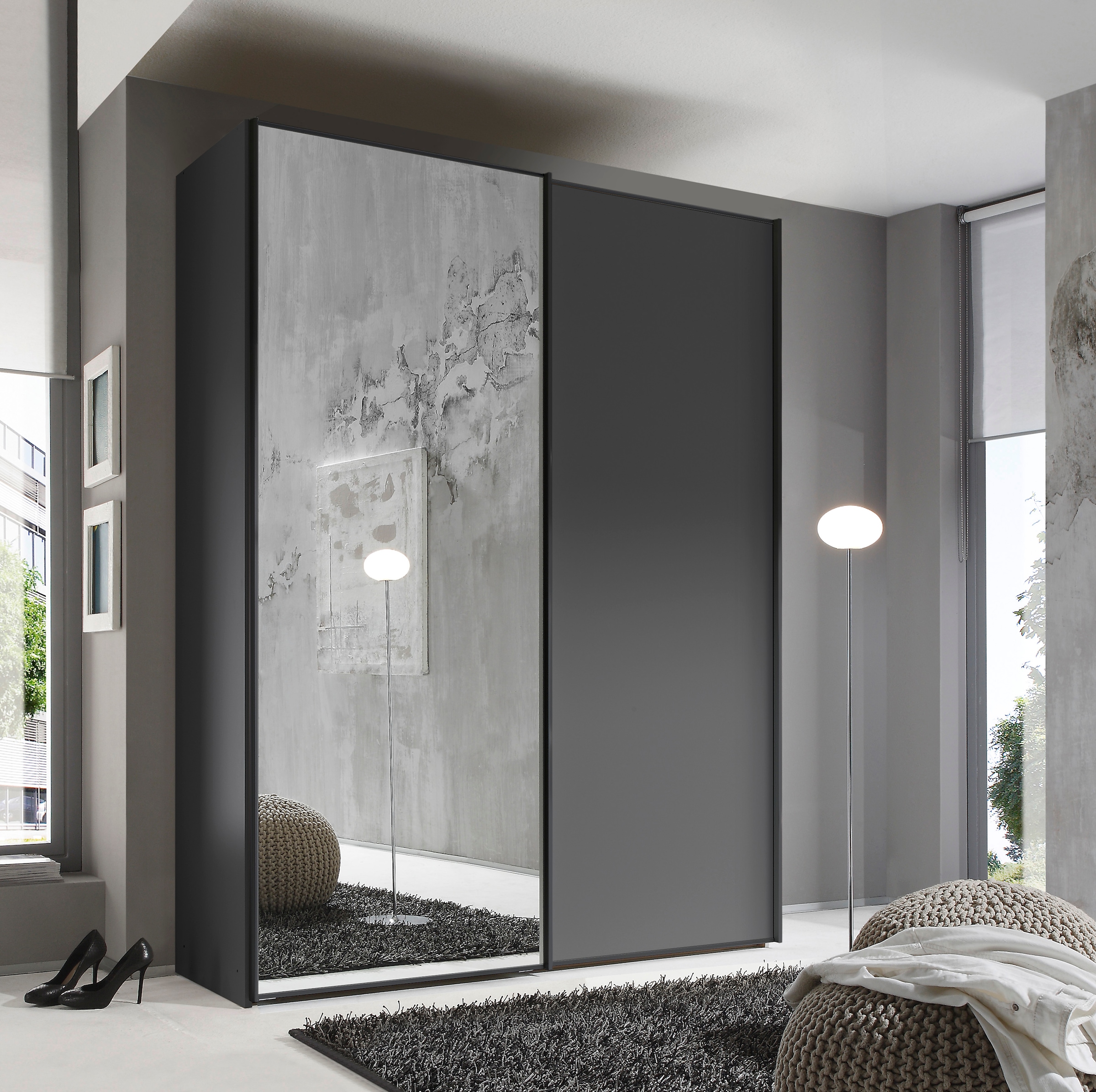 STAUD Schwebetürenschrank »Sinfonie Plus, edles Design in hochwertiger Qualität, Made in Germany« Mit Spiegeltüre und vier verschiedenen Ausstattungsvarianten