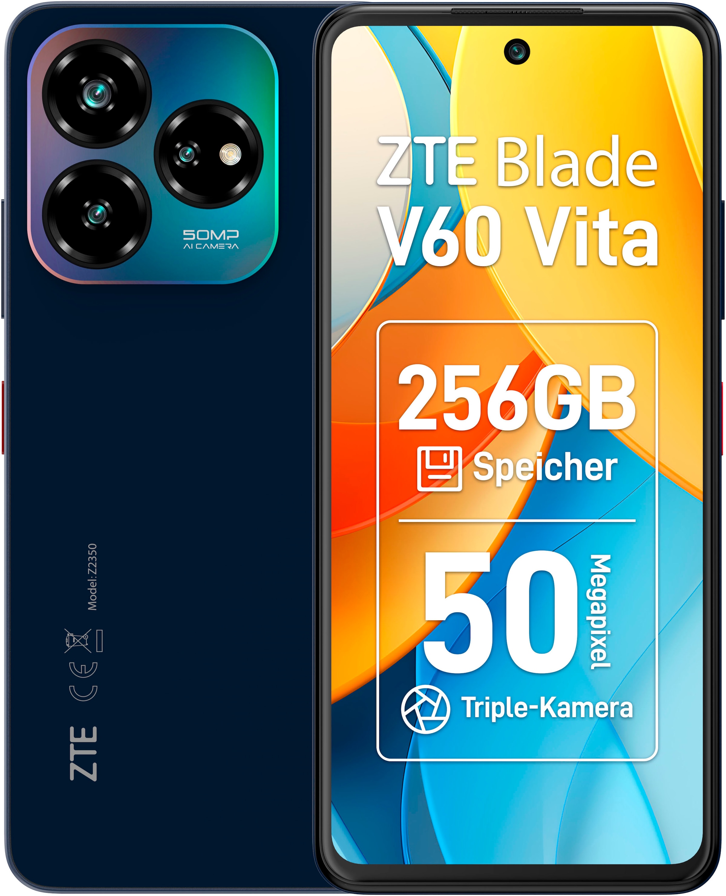 Smartphone »Blade V60 Vita«, dark blue, 16,76 cm/6,6 Zoll, 50 MP Kamera