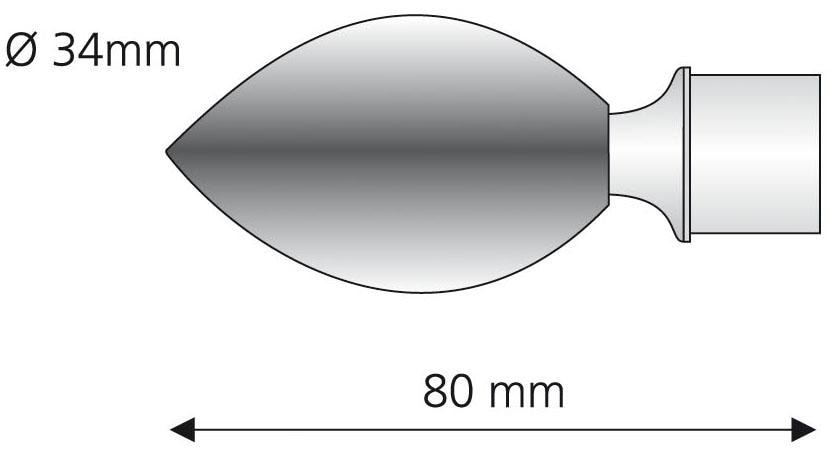 Liedeco Gardinenstangen-Endstück »Egg«, 16 mm St.), (Set, 1 Ø für Gardinenstangen