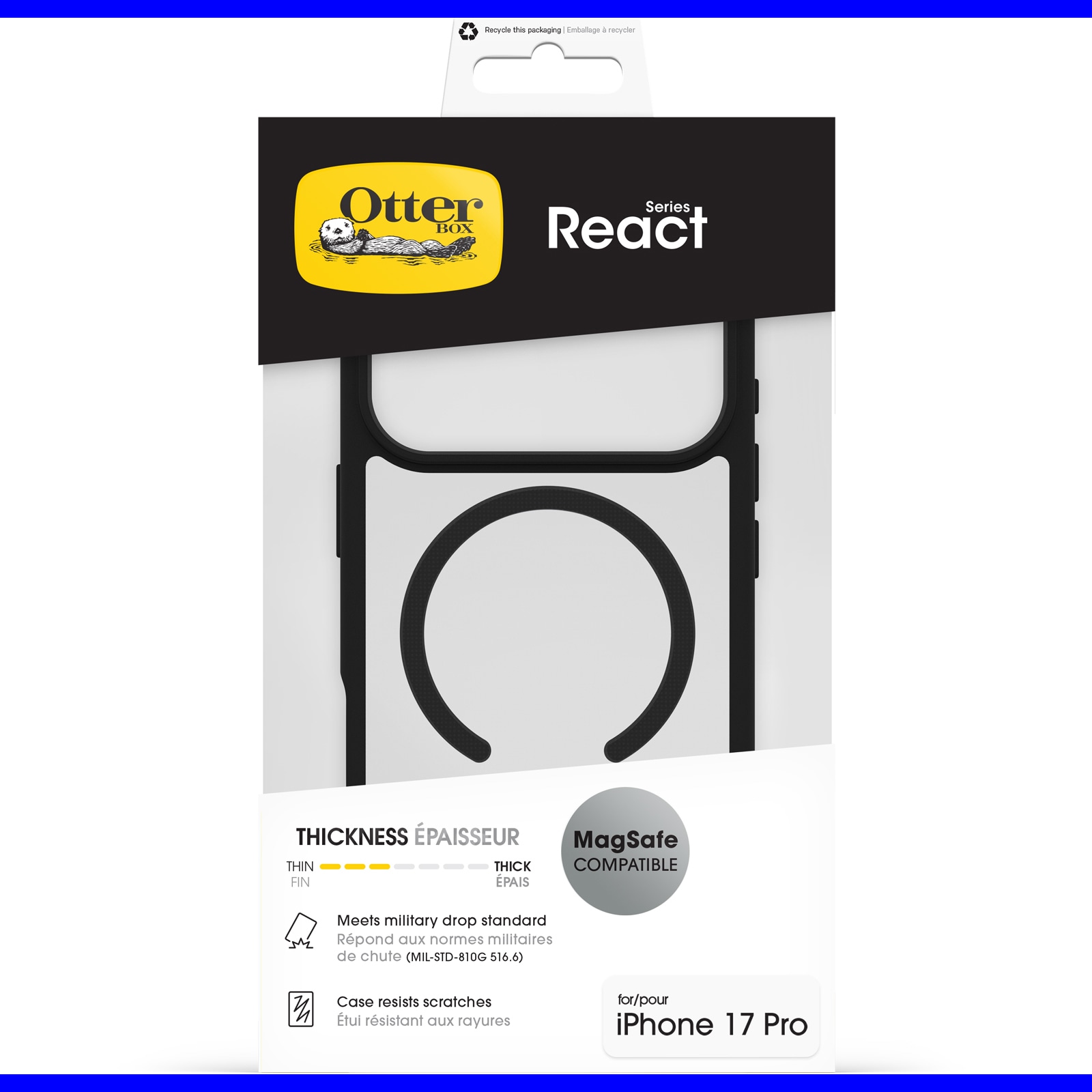 Otterbox Handyhülle »React Series MagSafe Compatible für Apple iPhone 17 Pro« Apple iPhone 17 Pro Backcover, Schutzhülle, Handyschutzhülle, Case, Schutzcase, stoßfest