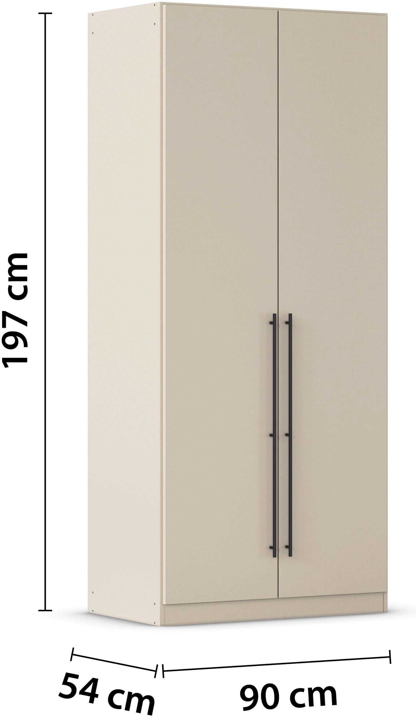 OTTO home Kleiderschrank »Mehrzweckschrank Aktenschrank Möbel Mietswohnung Schlafzimmer AVOLA« 3 verschiedene Ausstattungen BASIC/CLASSIC/PREMIUM (inkl. SOFT-CLOSE),  mit hochwertigen Stangengriffen in Schwarz aus Metall MADE IN GERMANY