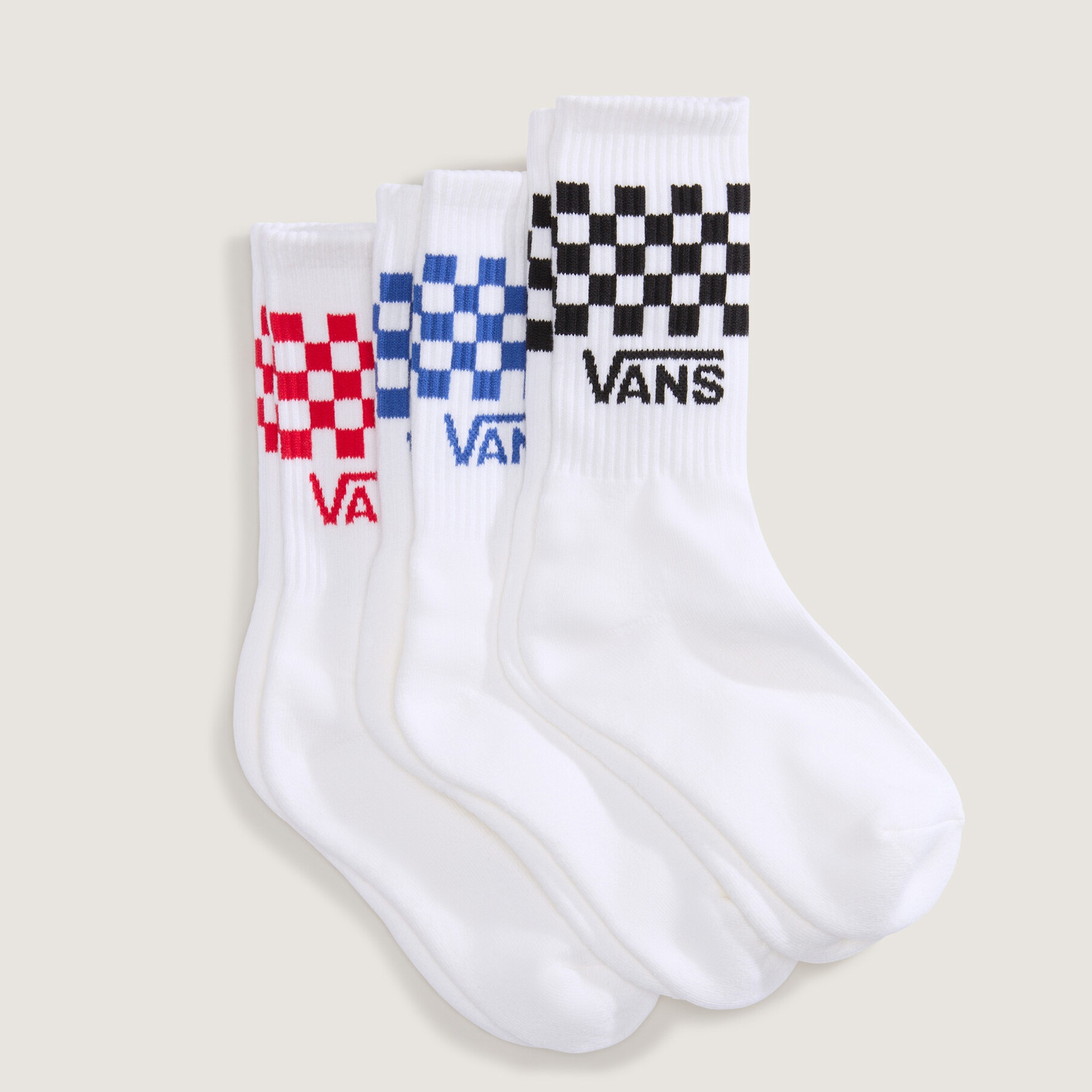 Vans Socken »CLASSIC CHECK CREW« 3 Paar tlg. für Kids, dreierpack, elastische Passform, bequemer Materialmix