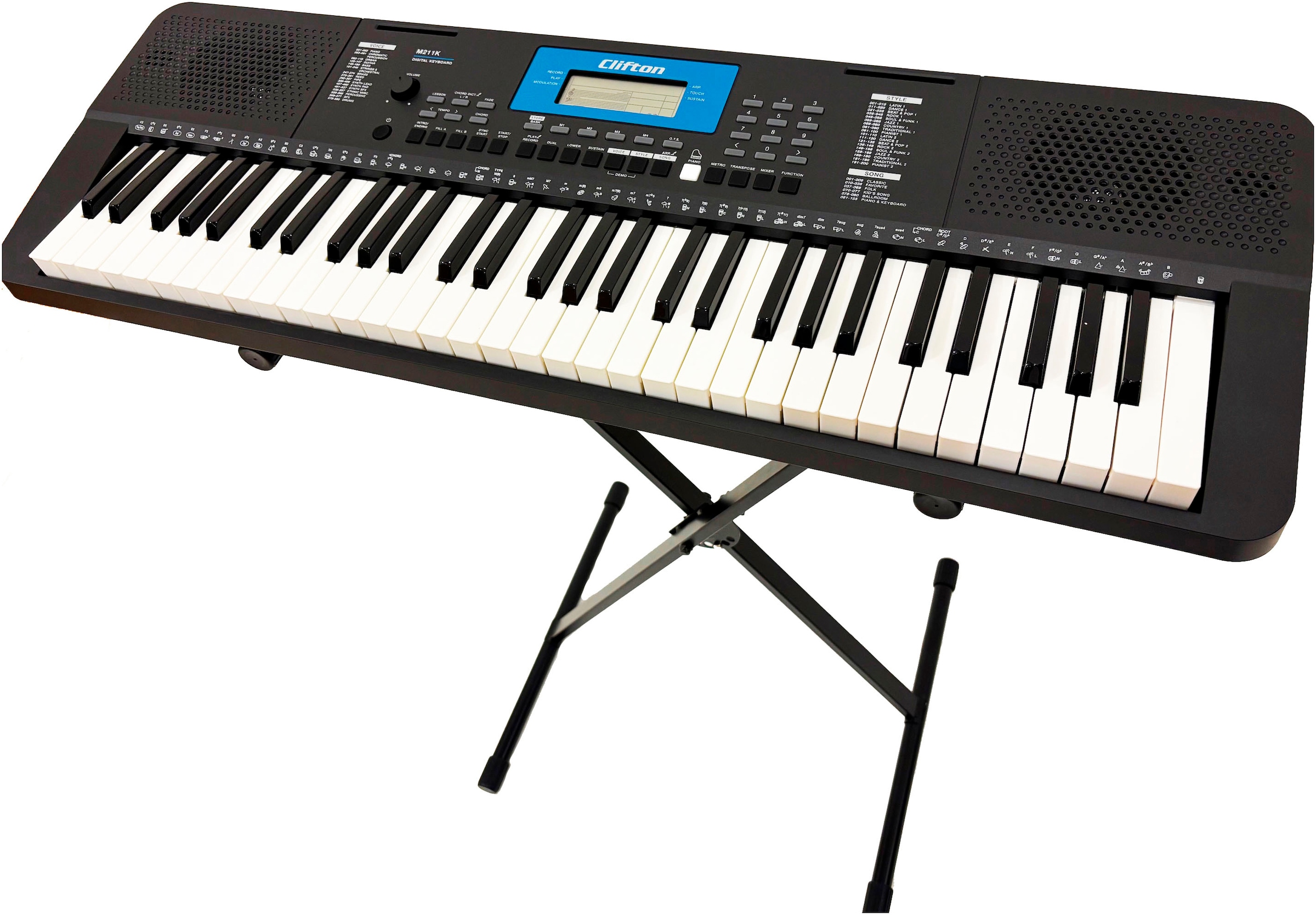 Clifton Home-Keyboard »61-Tasten Keyboard mit LC-Display«, mit Ständer