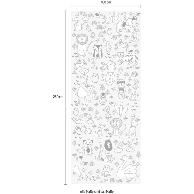 Komar Vliestapete »Scribble Park«, Comic, 100x250 cm (Breite x Höhe),  Vliestapete, 100 cm Bahnbreite online kaufen | mit 3 Jahren XXL Garantie