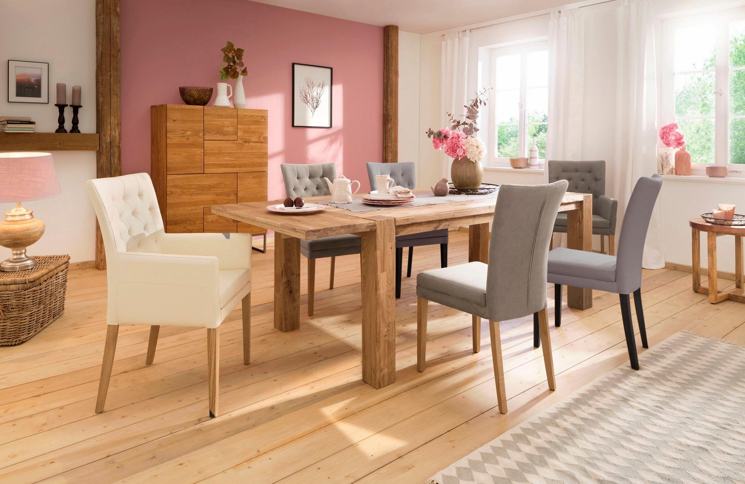 Home affaire 4-Fußstuhl »Colorado«, (Set), 6 St., Kunstleder, Beine aus Buche, wengefarben lackiert, Im 2er, 4er oder 6er-Set