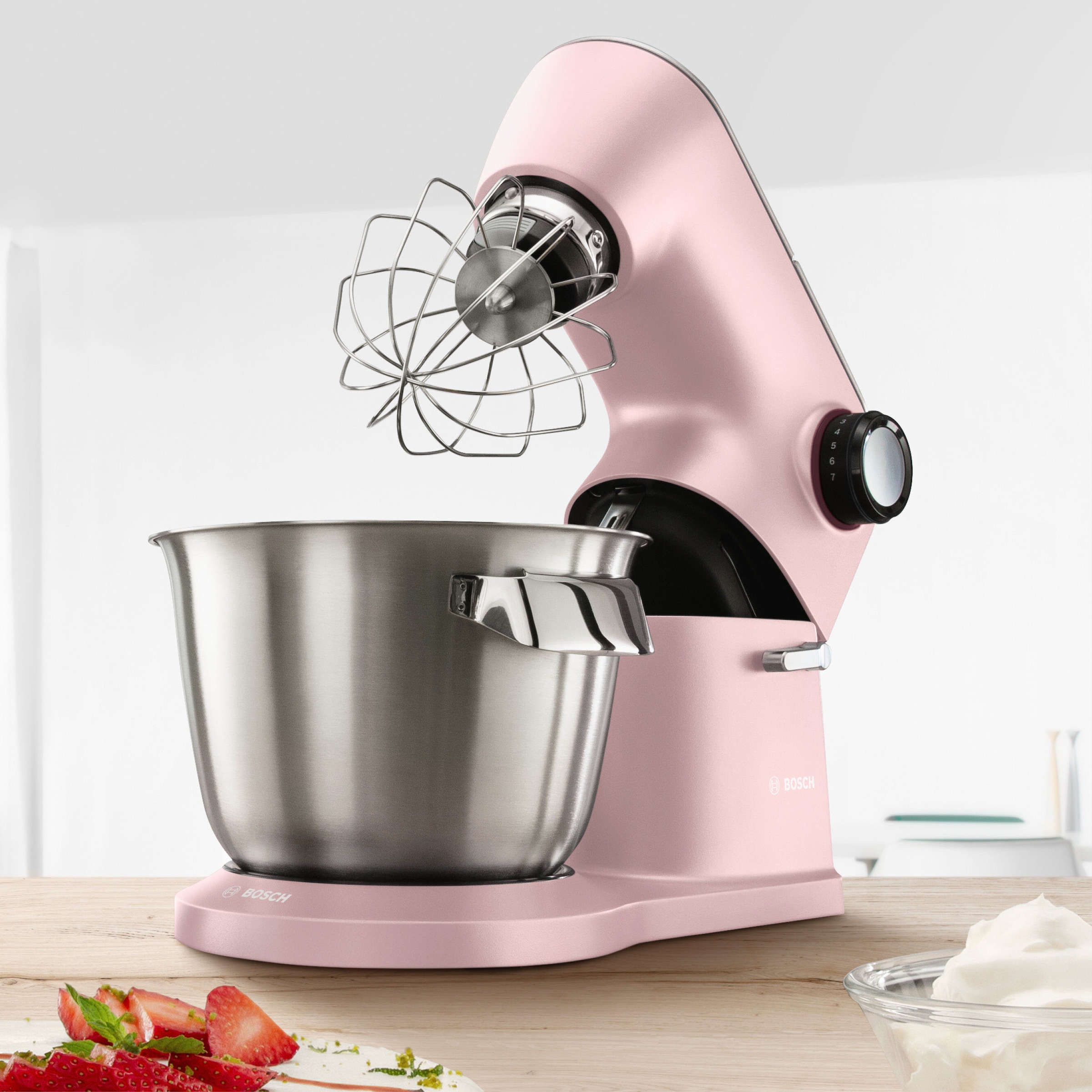 BOSCH Küchenmaschine OptiMUM«, 3 »MUM9A66N00 Garantie Jahren Profi-Patisserie-Set, pastelrosé XXL mit Planetenrührwerk