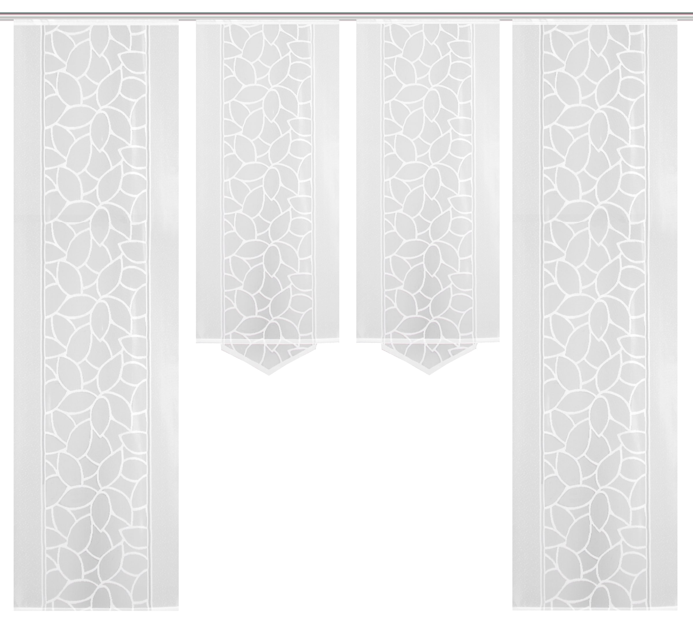 HOME WOHNIDEEN Schiebegardine »JENNA« Klettband 4 Stk. tlg. Schiebevorhang Jacquard Set