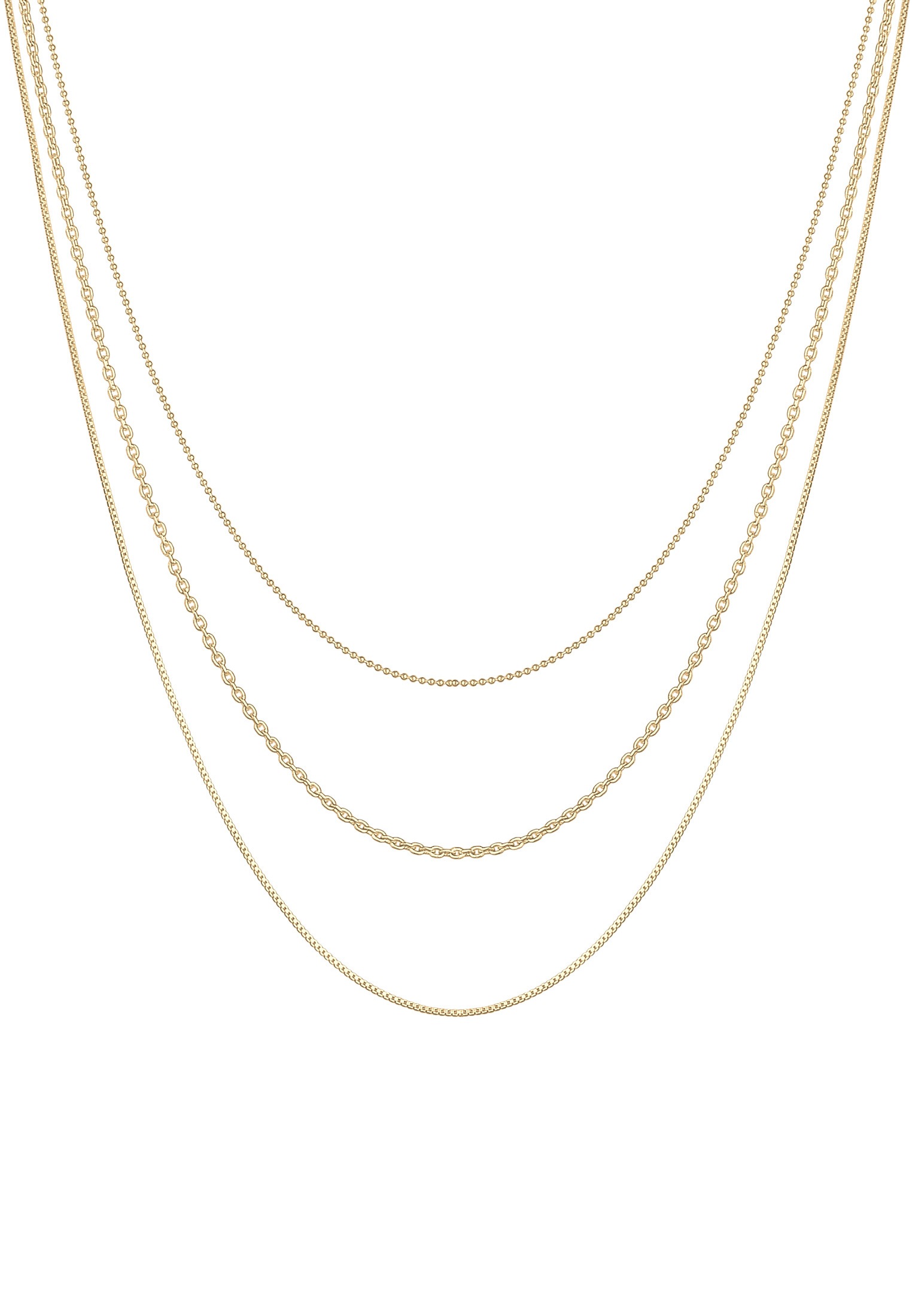 Elli Silberkette »Halskette Basic Layer Lagen Look Trend Blogger 925 Silber«