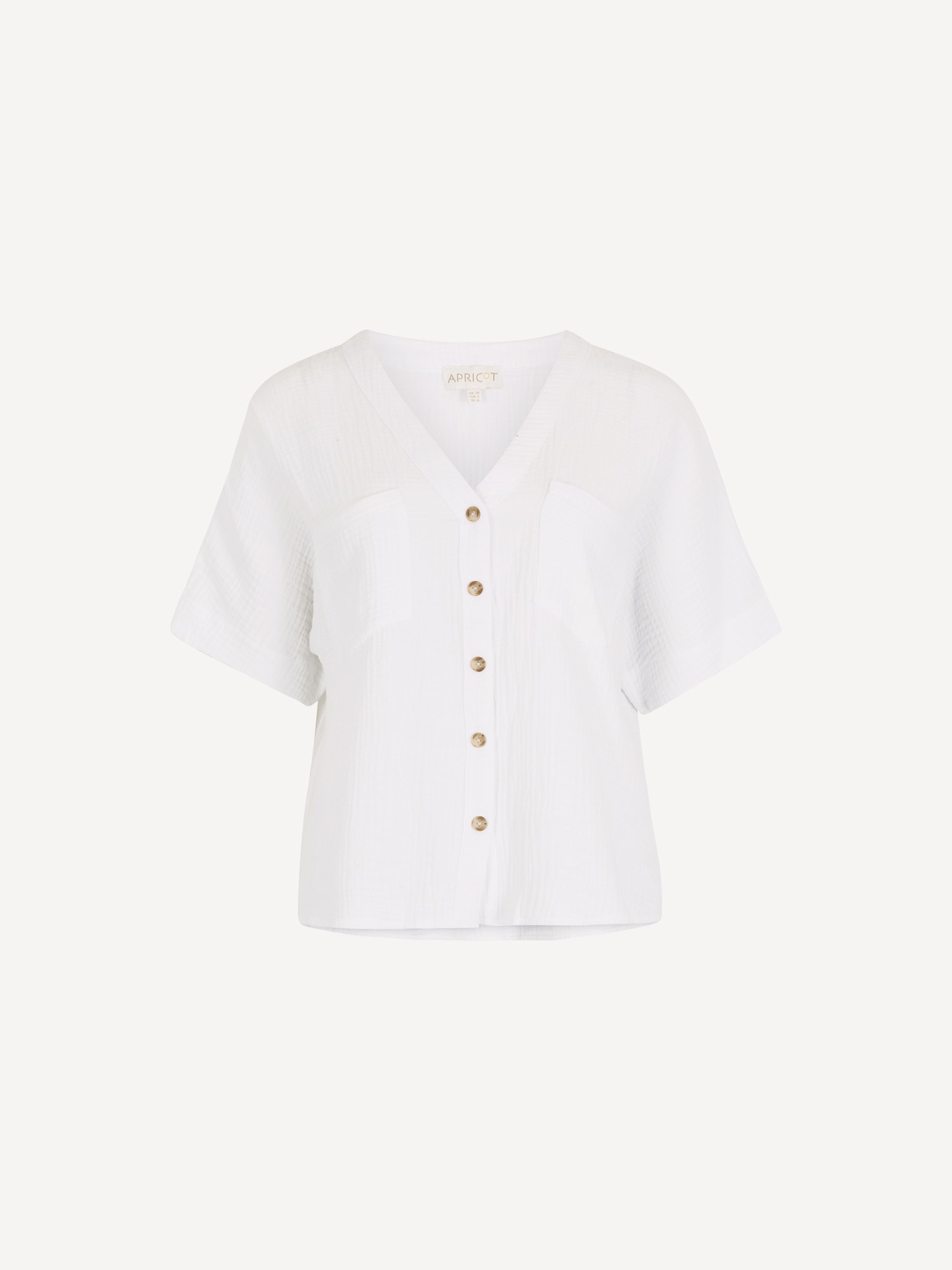 Apricot Blusentop »Strukturierte Bluse mit V-Ausschnitt« Einfarbig