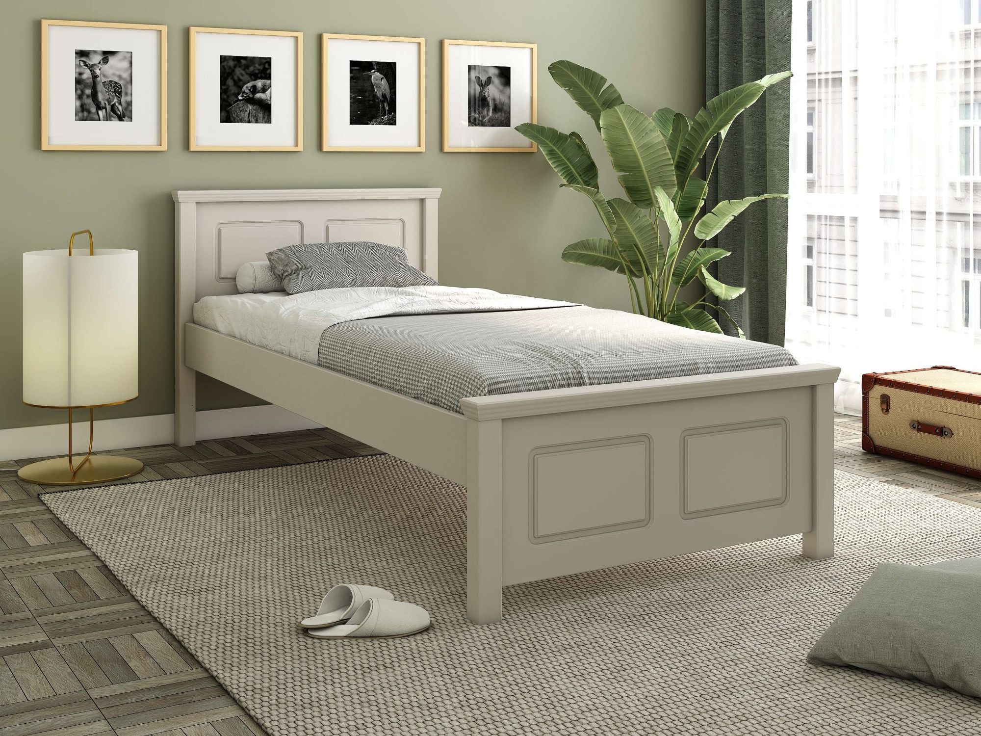OTTO home Massivholzbett »ERIK' , Made in Europe, optional mit Schublade, Massivholz Kiefer« FSC® zertifiziert,  in mehreren Größen, Landhausstil mit Kassettenoptik