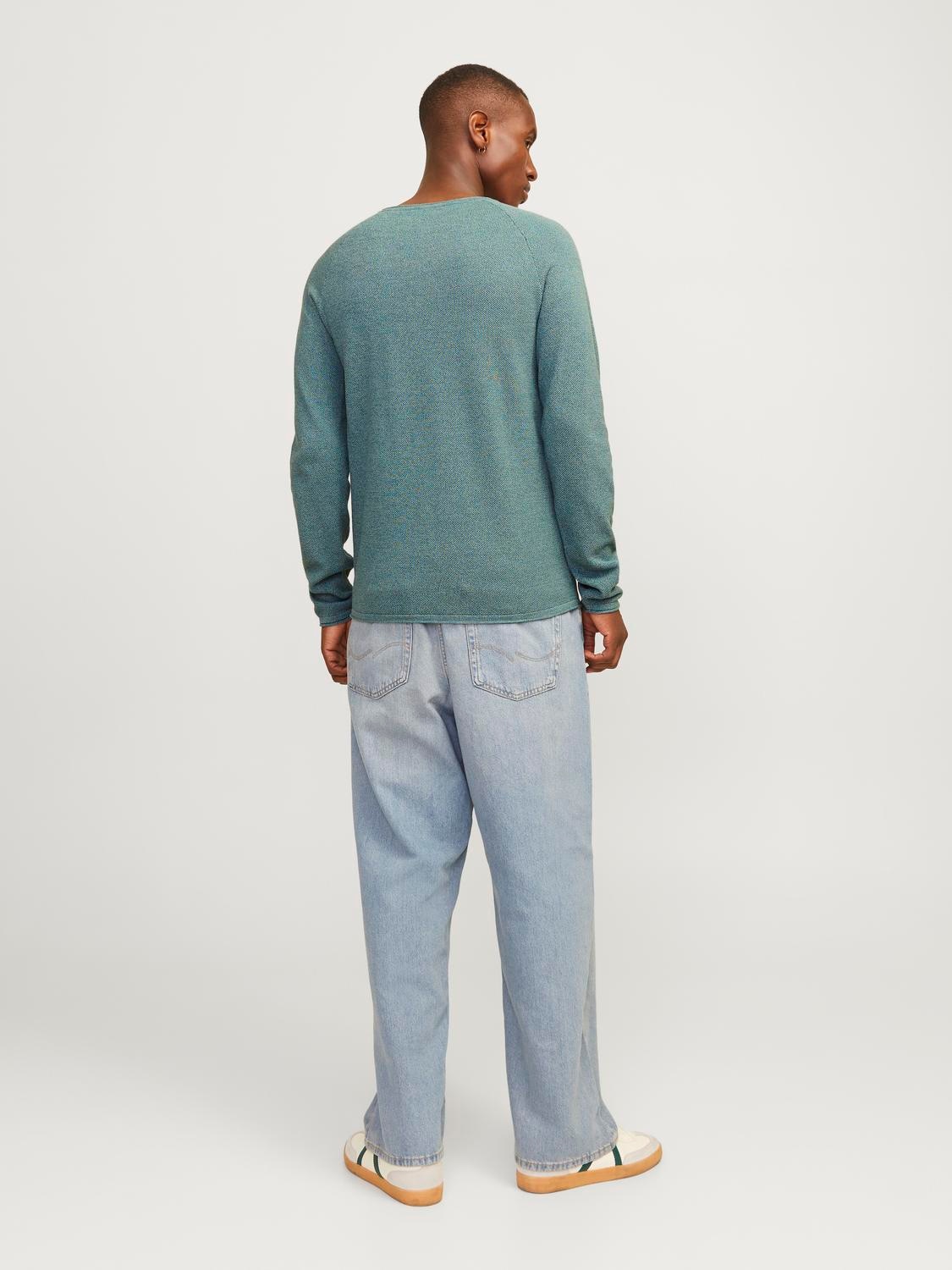 Jack & Jones Rundhalspullover »JJEHILL KNIT CREW NECK NOOS«, aus Strukturstrick