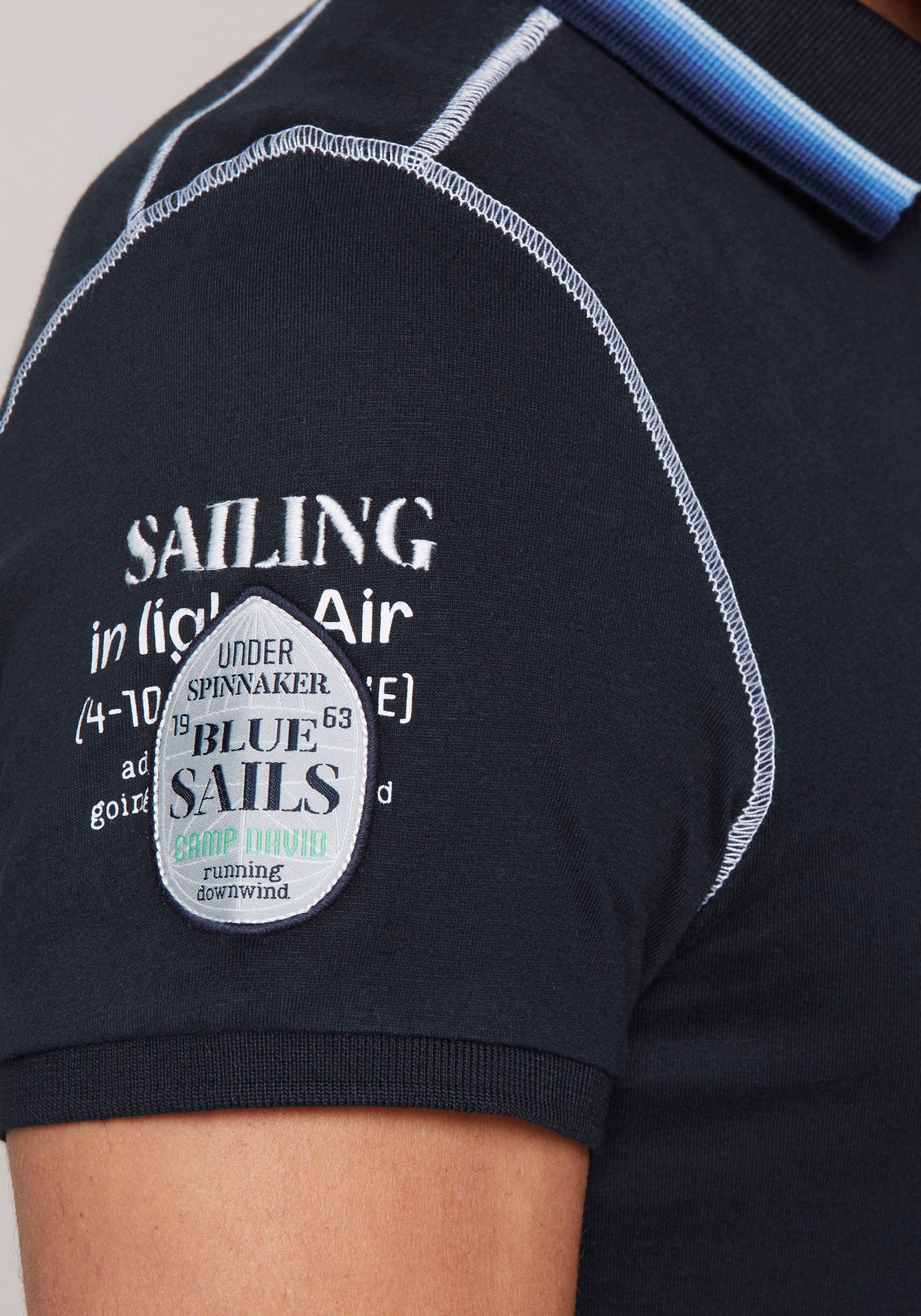 CAMP DAVID Poloshirt, mit Logo-Applikationen