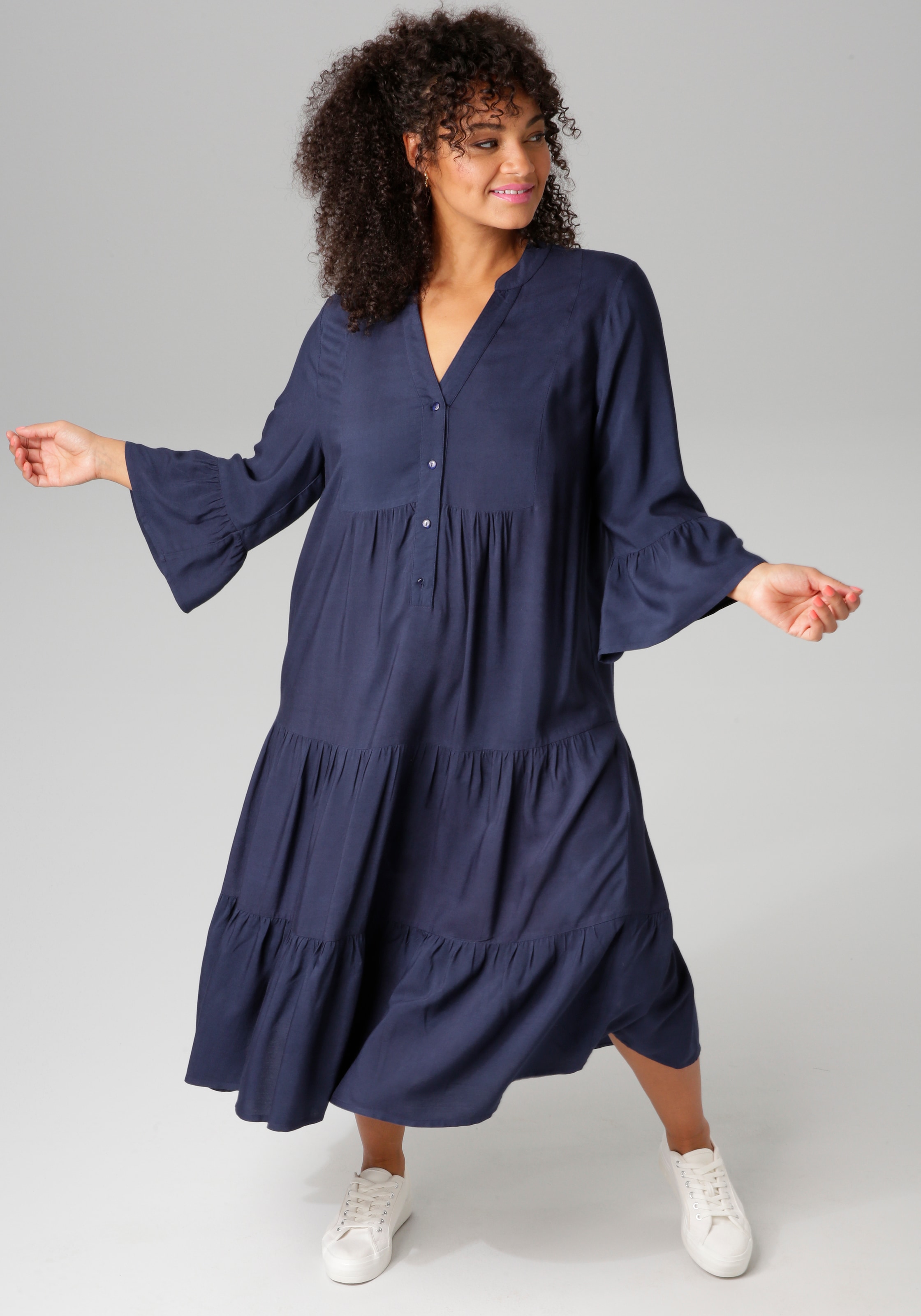 Aniston PLUS Midikleid, In trendigen Farben - NEUE KOLLEKTION