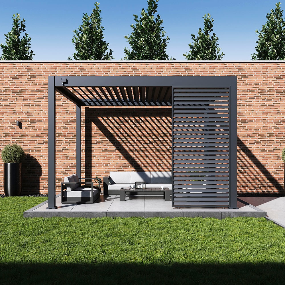 Paragon Pavillonseitenteil »Lamellen Sichtschutz für Pergola Grand Tuscan 12 Grau«