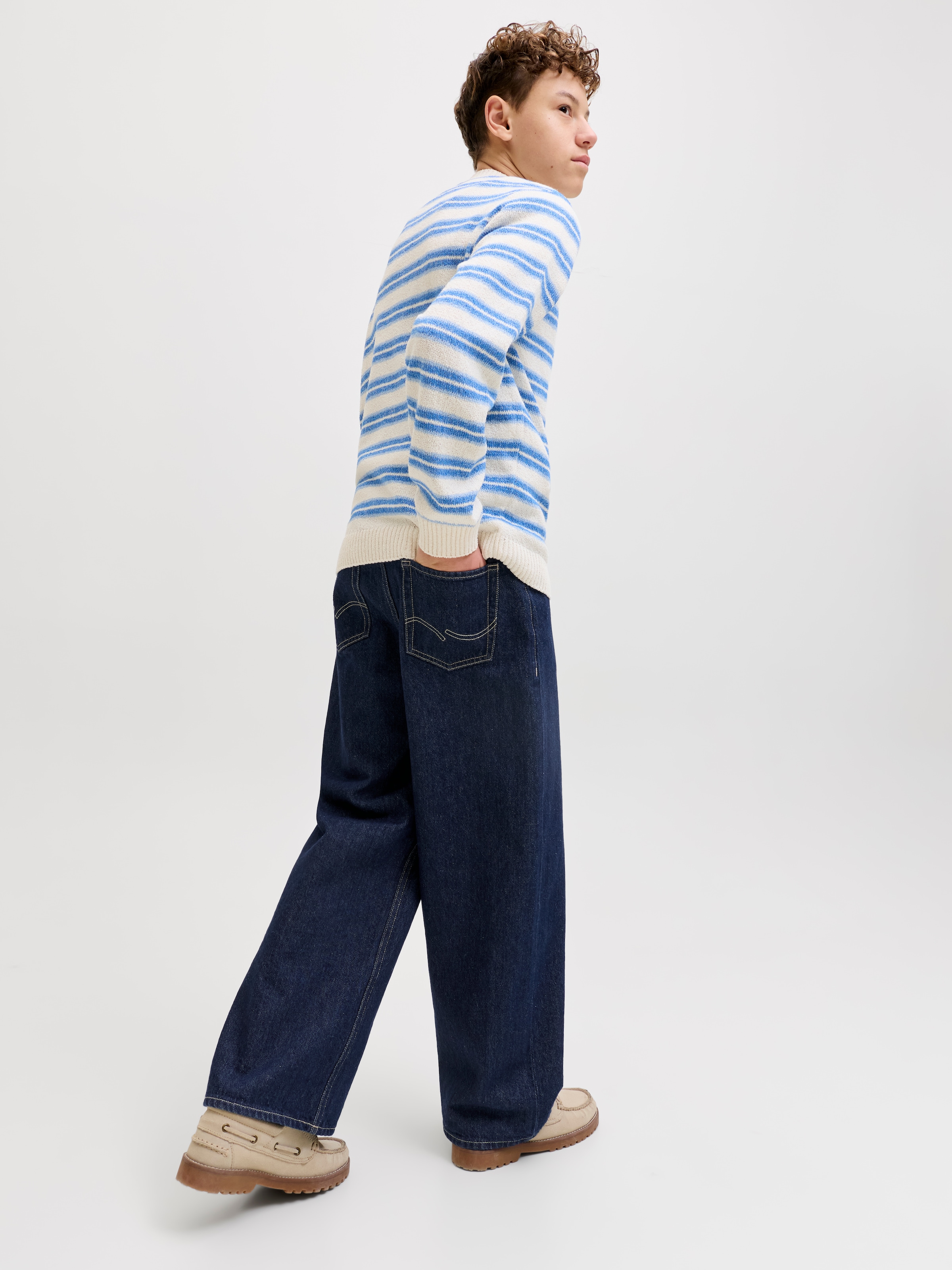 Jack & Jones Junior Weite Jeans »JJIDAVE JJORIGINAL NS 201 SN JNR« Baumwolle, weit geschnitten