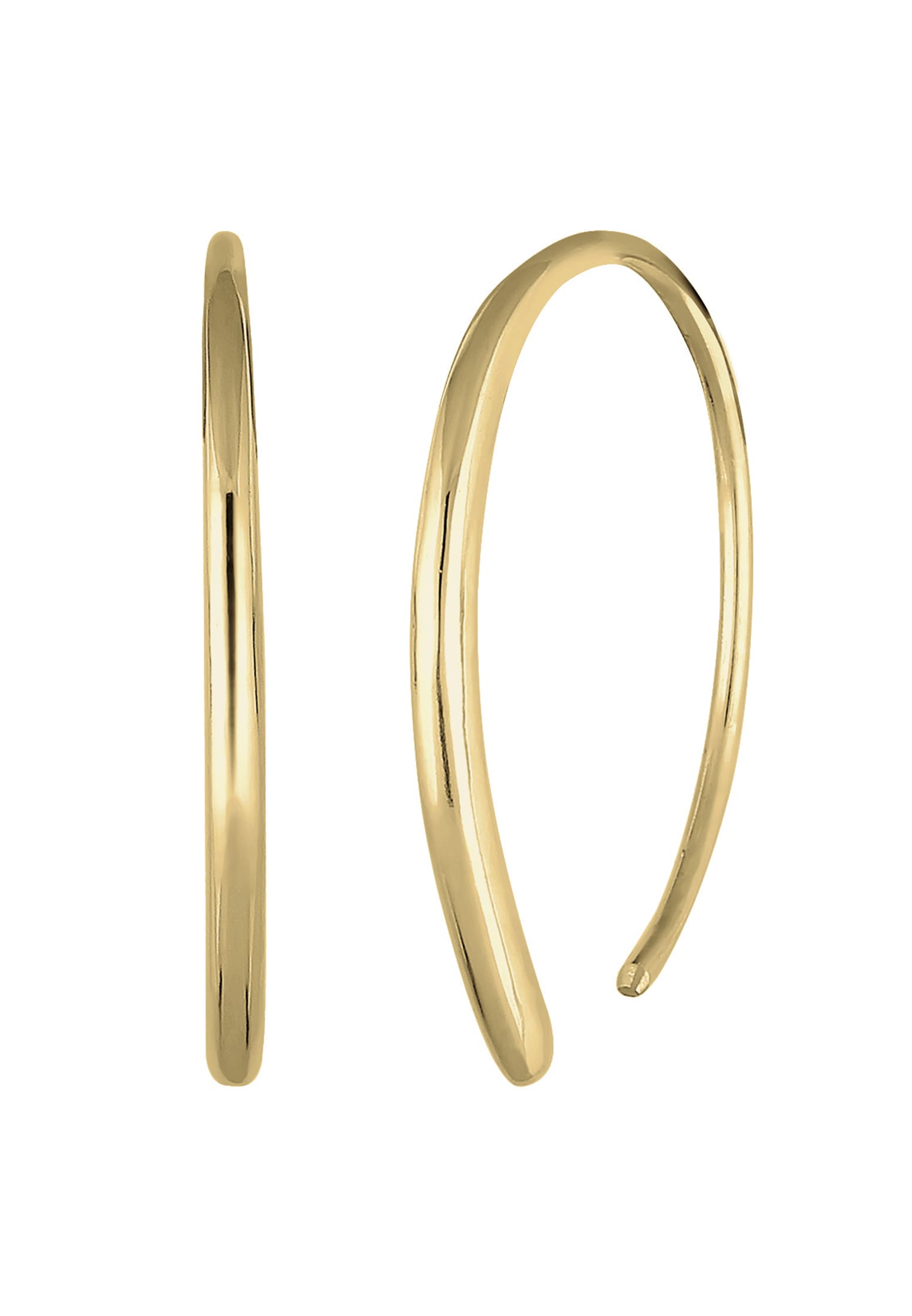 Elli Premium Paar Creolen »Ohrringe Creole Offen Geo Basic Trend Plain 375 Gelbgold«