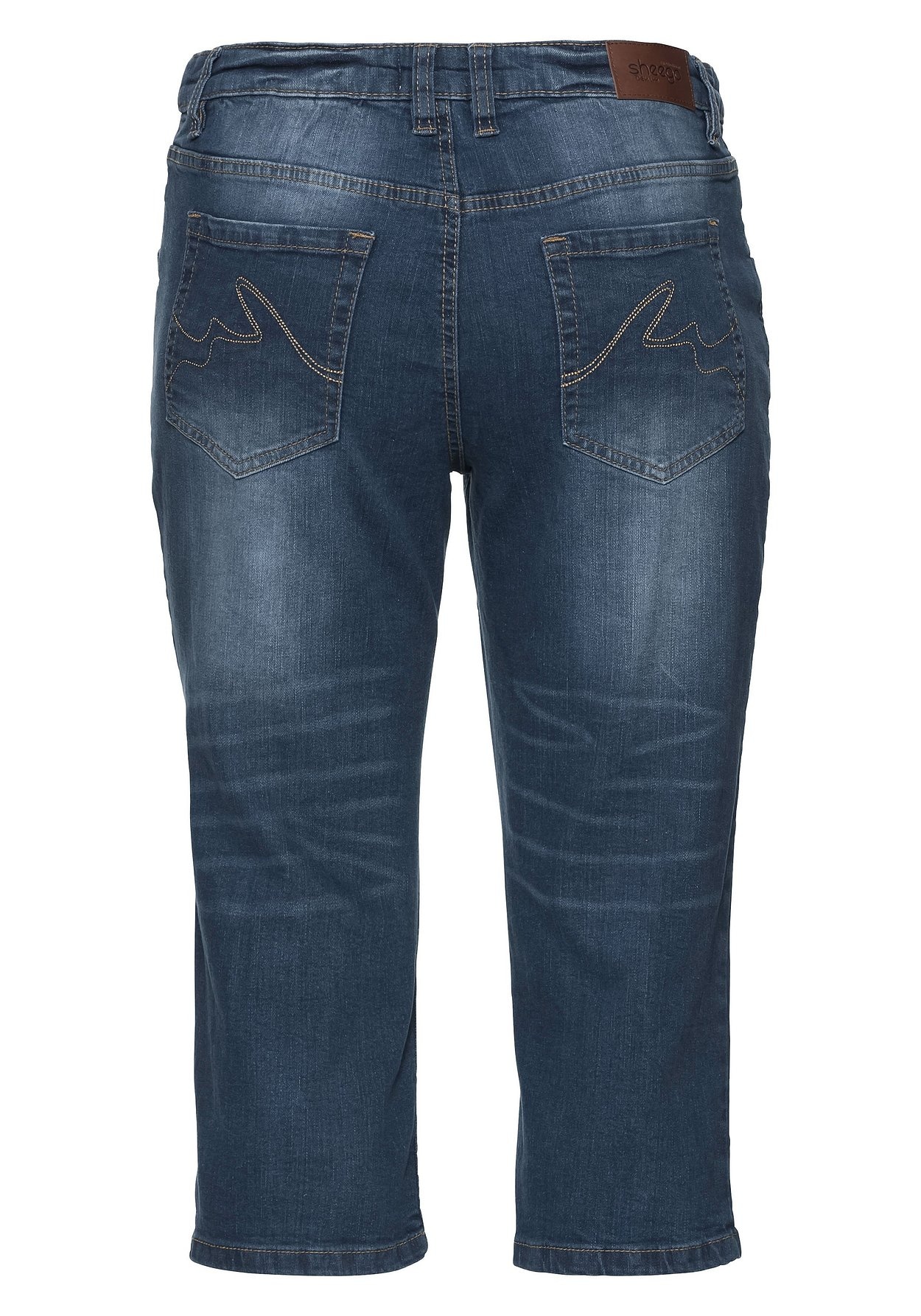 Sheego 3/4-Jeans »Caprijeans "Die Schmale" mit Used-Effekten«
