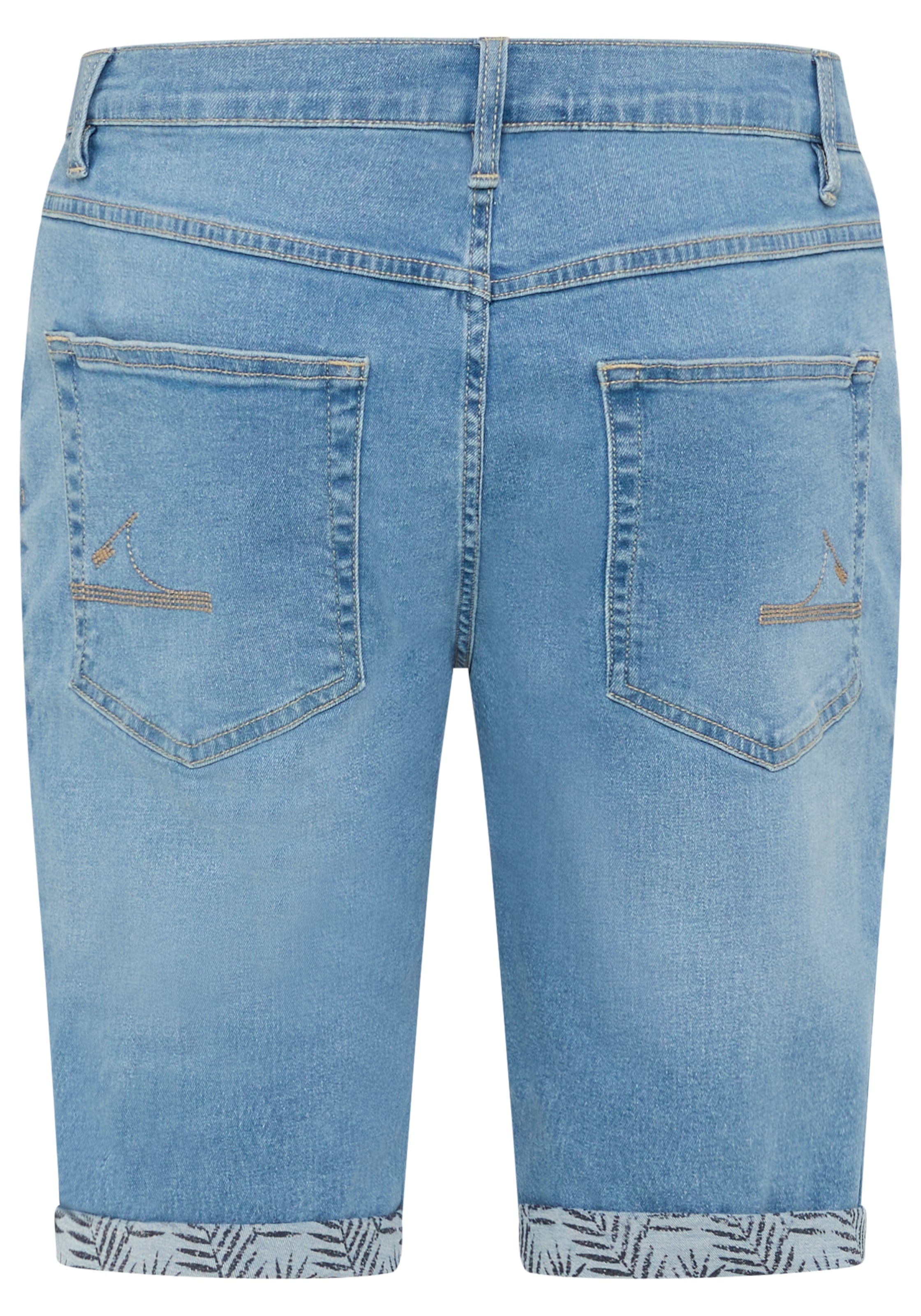 DELMAO Jeansshorts gerade geschnittene Beine, Regular-Fit, kniefreie Länge