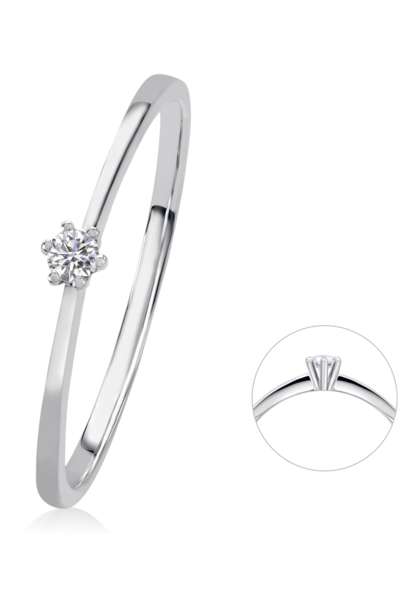 ONE ELEMENT Diamantring »0,05 ct Diamant Brillant Ring aus 585 Weißgold«