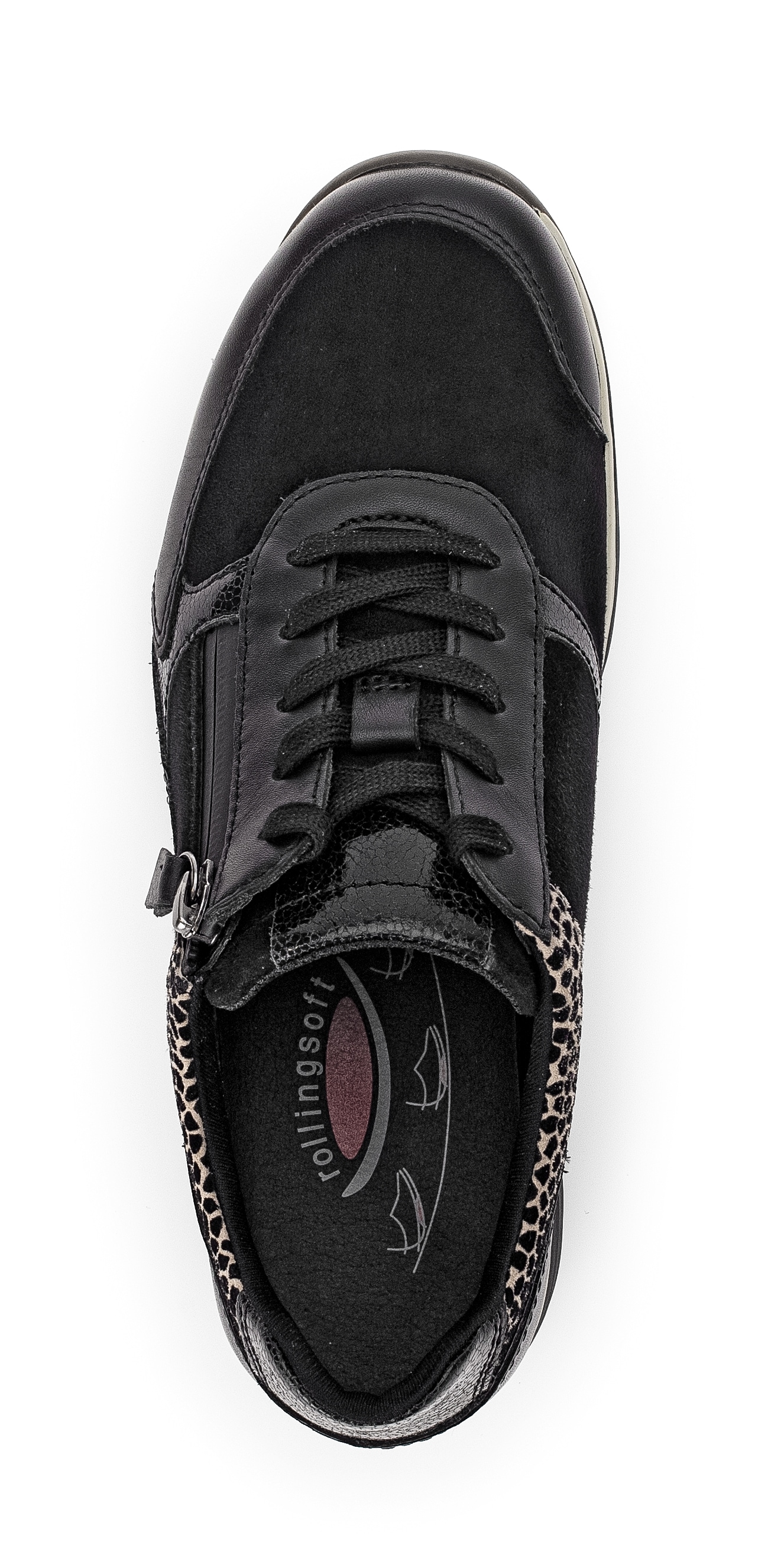 Gabor Rollingsoft Keilsneaker, Komfortschuh, Halbschuh, Schnürschuh mit Logo an der Ferse