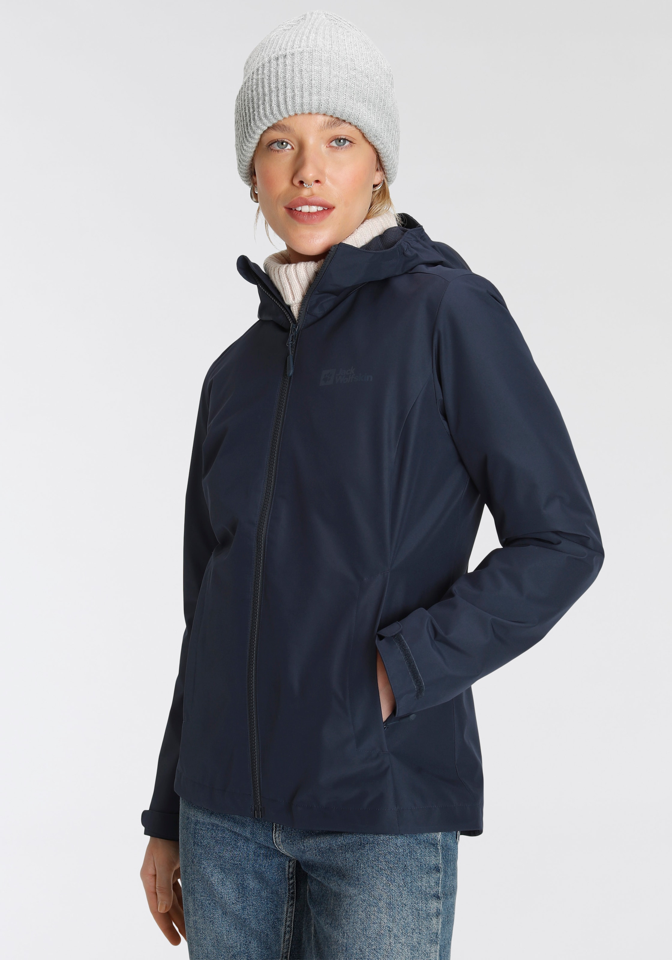 Jack Wolfskin Funktionsjacke »FARWOOD JKT W«, mit Kapuze, Wasserabweisend & Atmungsaktiv & Winddicht