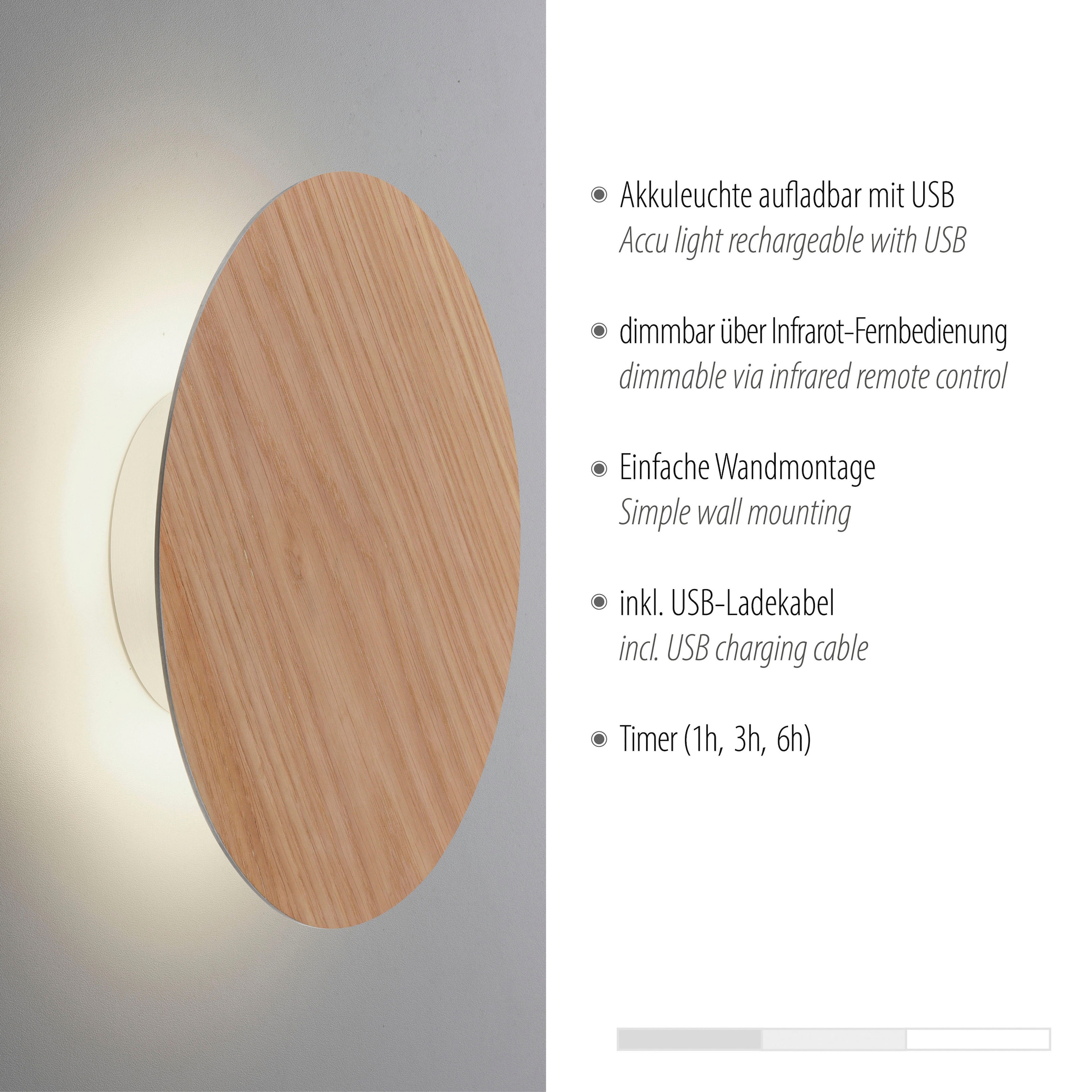 Paul Neuhaus Wandleuchte »AKKU PUNTU«, 1 flammig, Leuchtmittel LED-Board | LED fest integriert