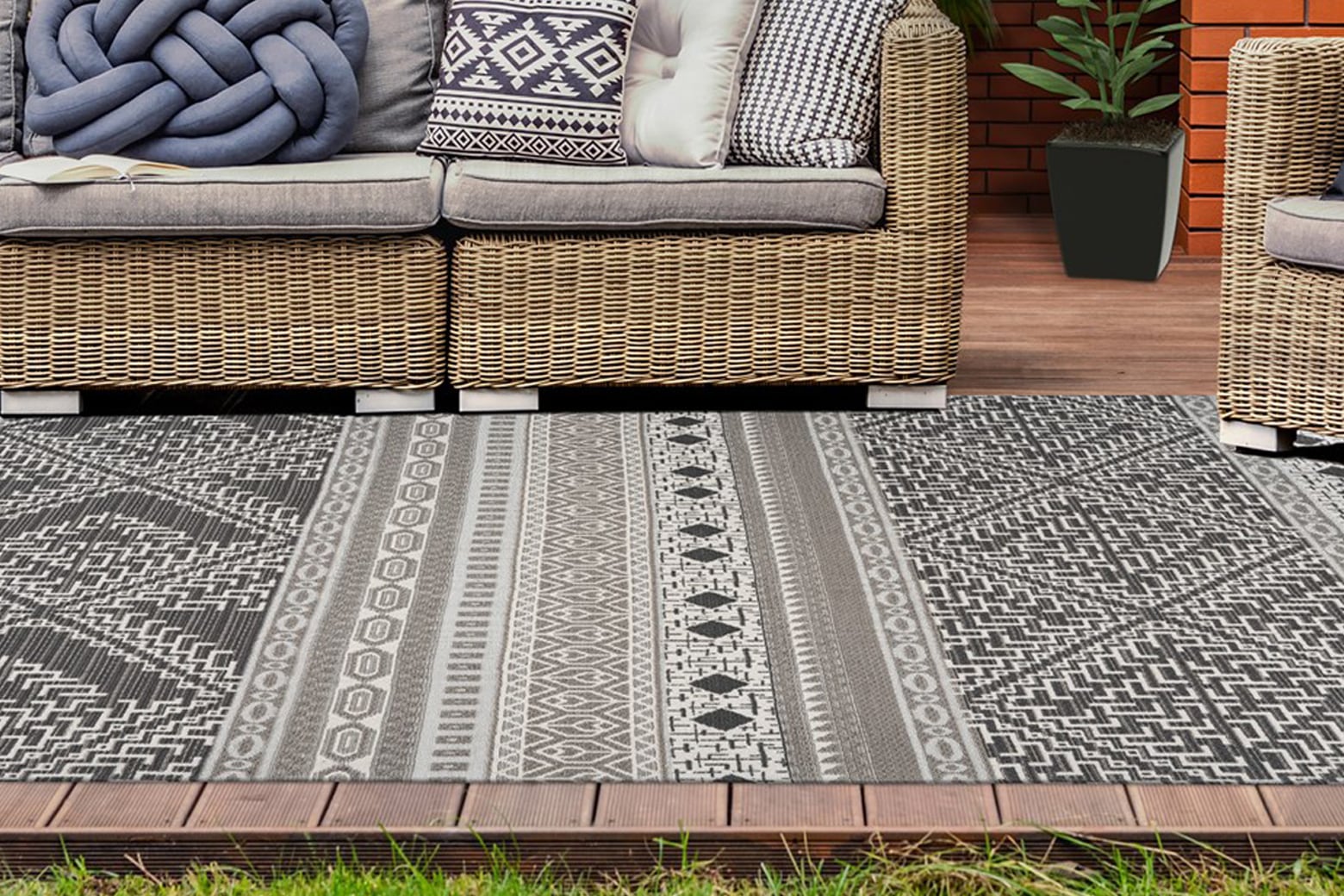 my home Teppich »Alima«, rechteckig, 10 mm Höhe, In- und Outdoor geeignet, pflegeleicht, Wohnzimmer